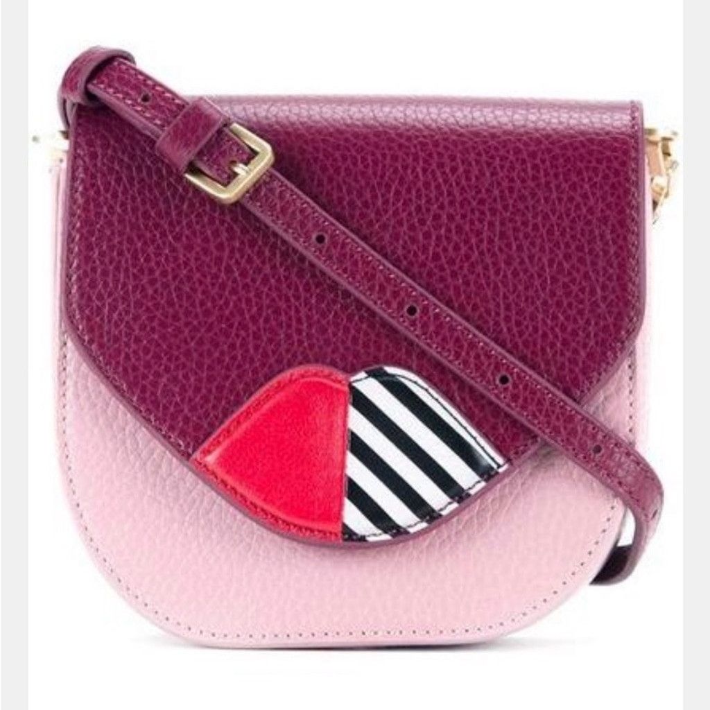 Other Lulu Guinness Small Leather Colorblock Pink Lip Shoulder Bag Size ONE SIZE - 1 Thumbnail