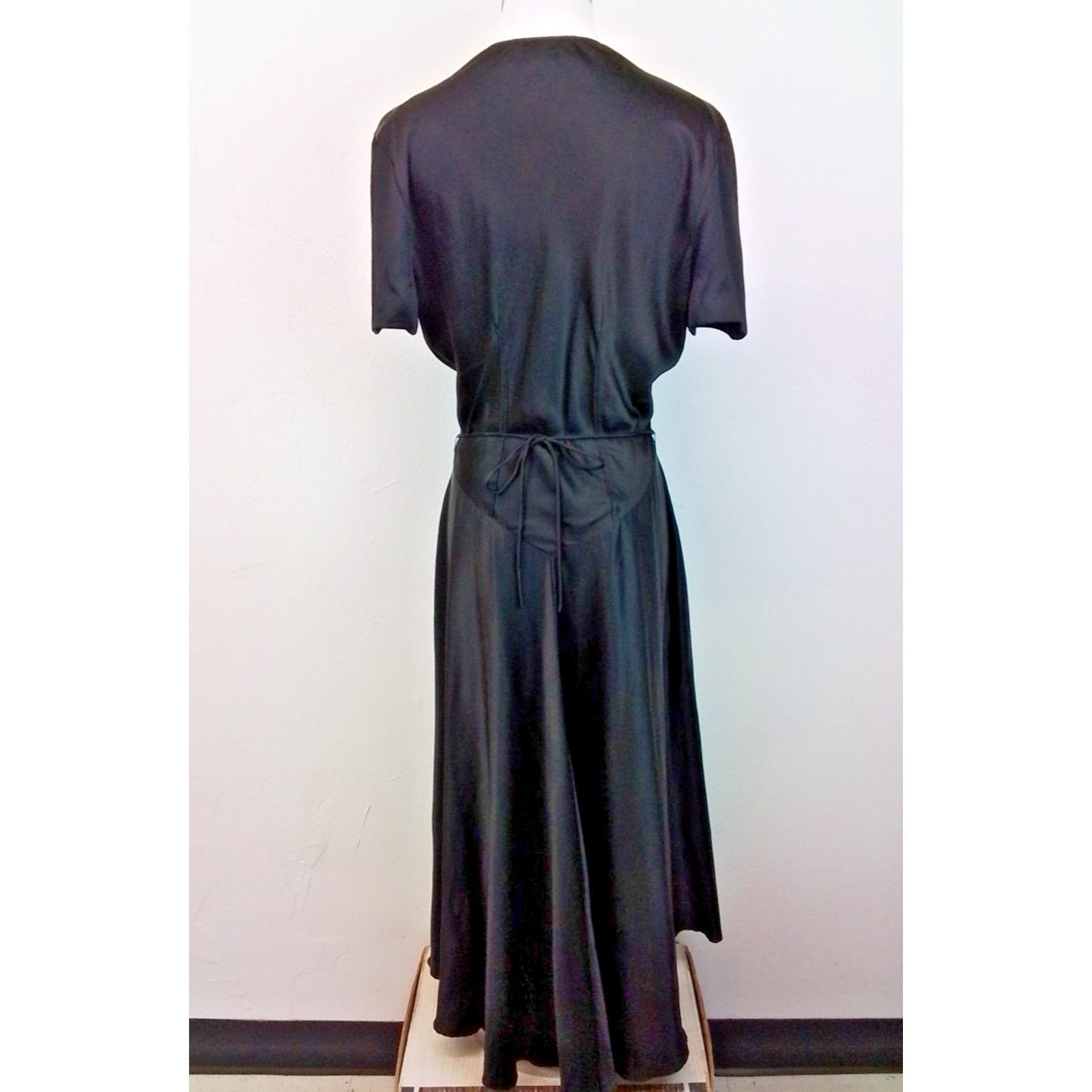 Rochas Rochas Silk Dress Women's IT 40 US 4 Black A-line V-neck Size S / US 4 / IT 40 - 3 Thumbnail