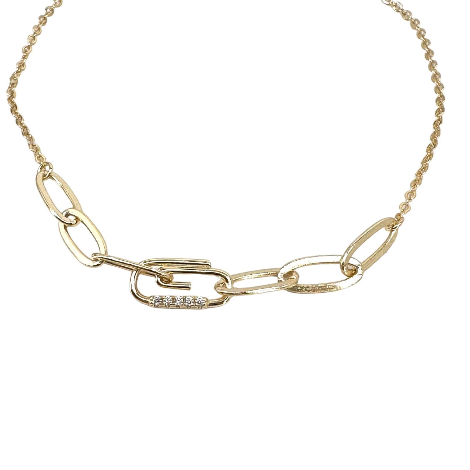 Other Adina Eden Pave Safety Pin Paperclip Bracelet 14K Plated Size ONE SIZE - 3 Thumbnail