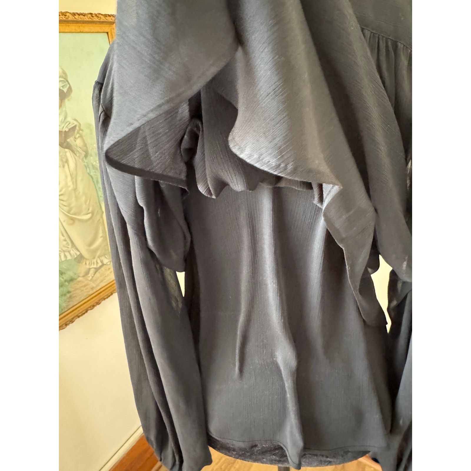Uniqlo Uniqlo C Clare Waight Keller Sheer Pleated Black Blouse Size M / US 6-8 / IT 42-44 - 4 Thumbnail