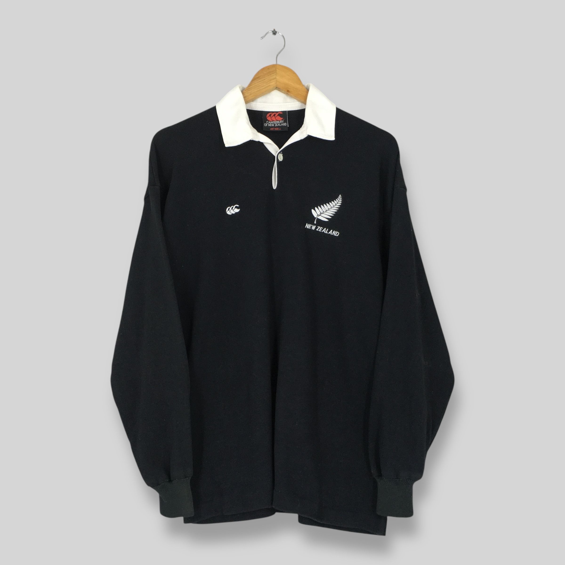 Canterbury of New Zealand Vintage Canterbury New Zealand All Blacks Rugby Shirt Medium Size US M / EU 48-50 / 2 - 1 Thumbnail