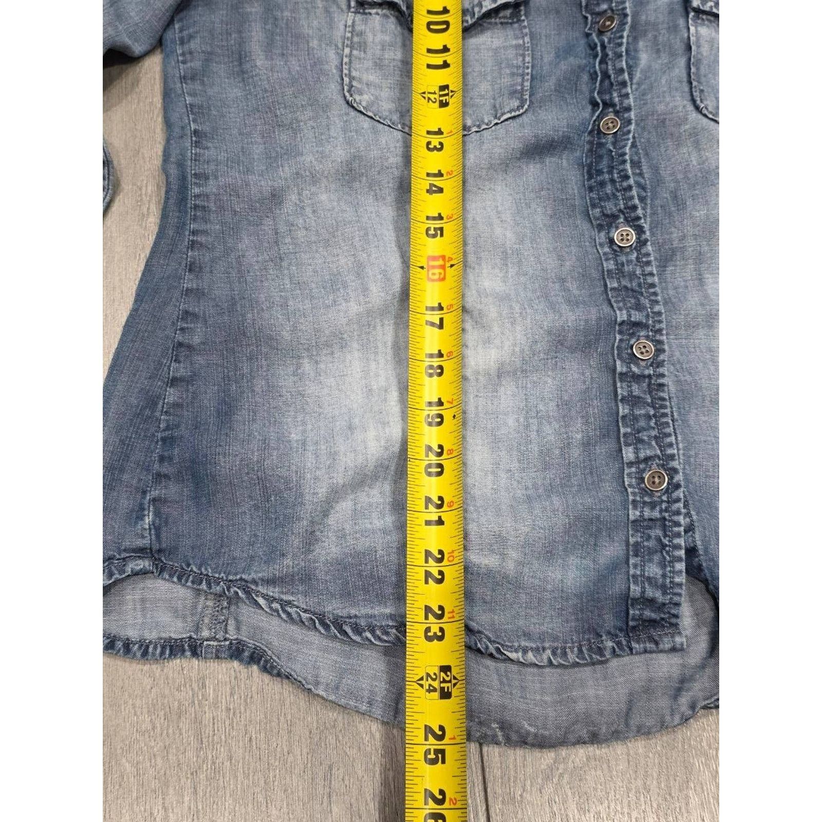 Anthropologie Anthropologie Cloth Sleeve Denim Shirt Blue Small A003199 Size S / US 4 / IT 40 - 3 Thumbnail