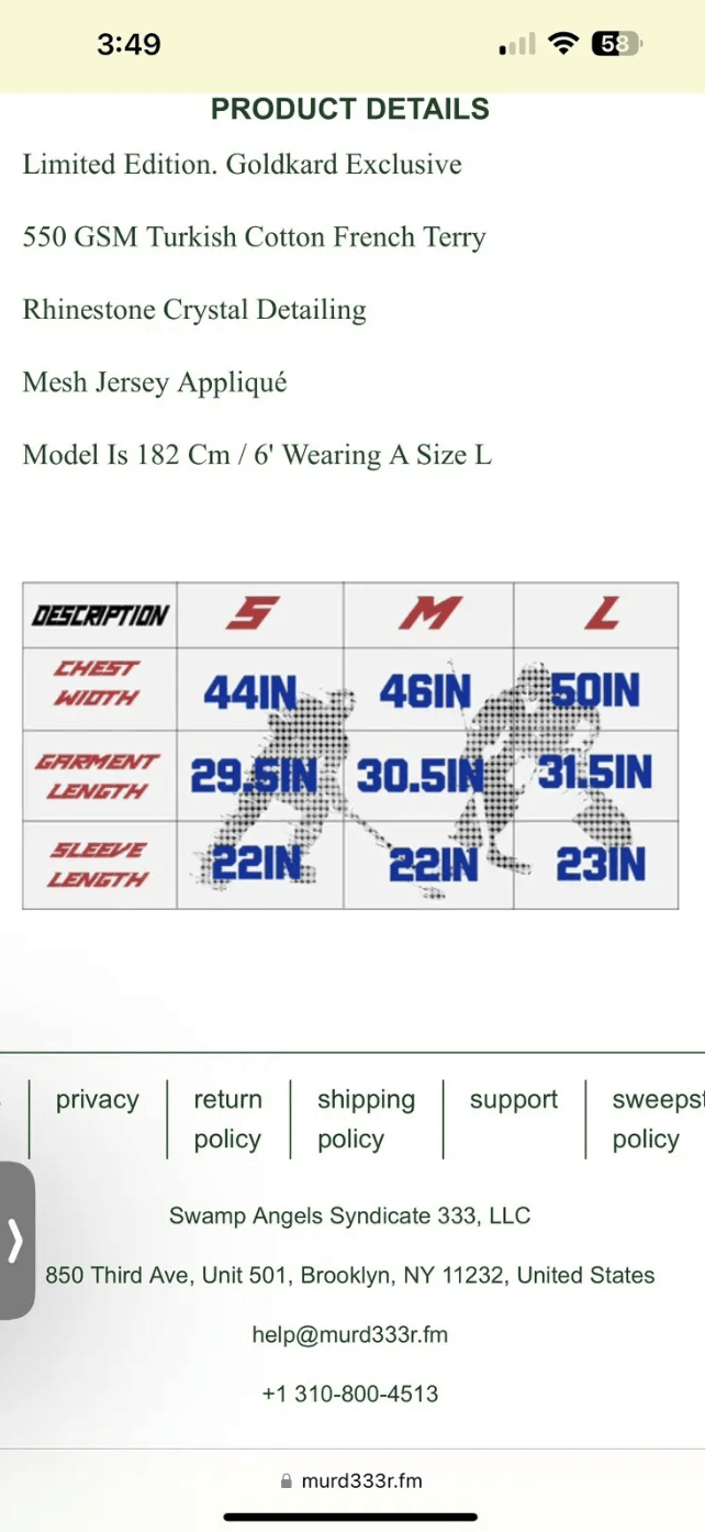 murd333r.fm MURD333R.FM IC333 JERSEY HOODIE Size US M / EU 48-50 / 2 - 7 Thumbnail