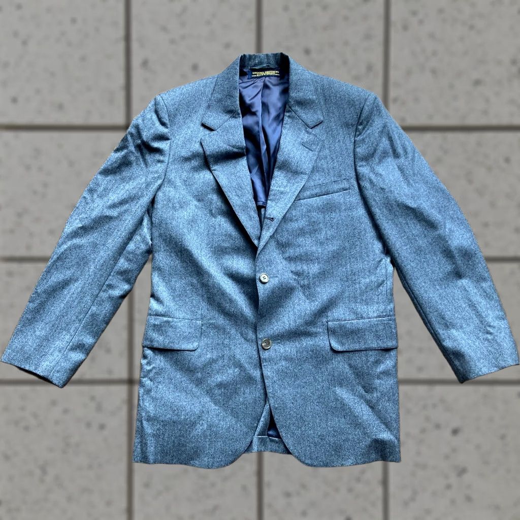 Brooks Brothers VINTAGE Brooks Brothers Blazer Mens 39R Gray Wool Herringbone Single-Breasted Three-Button Sports Jacket Regular Fit Jacket/Coat Size 40R - 1 Thumbnail