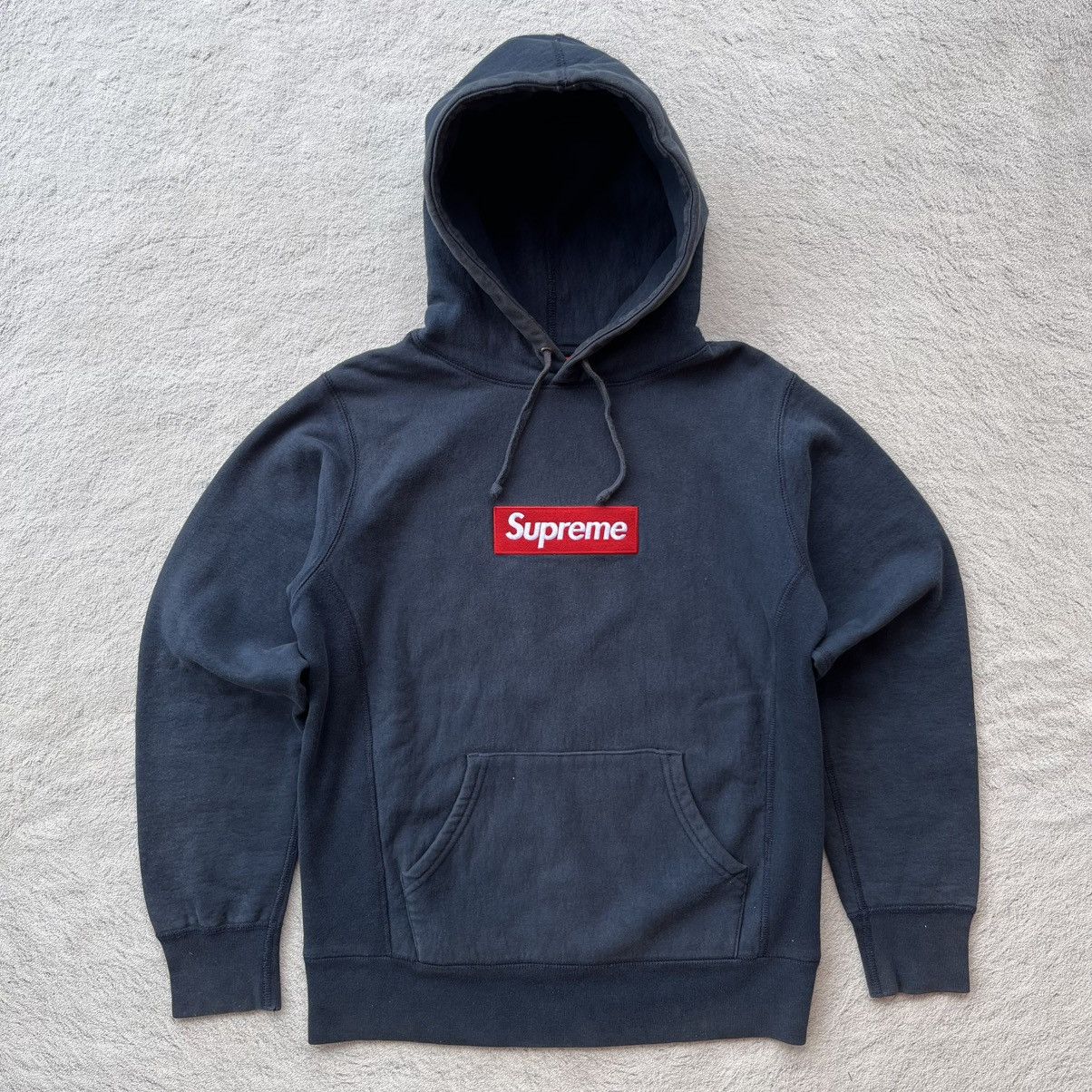 Supreme Box Logo Hooded Sweatshirt Navy Supreme Box Logo Hooded