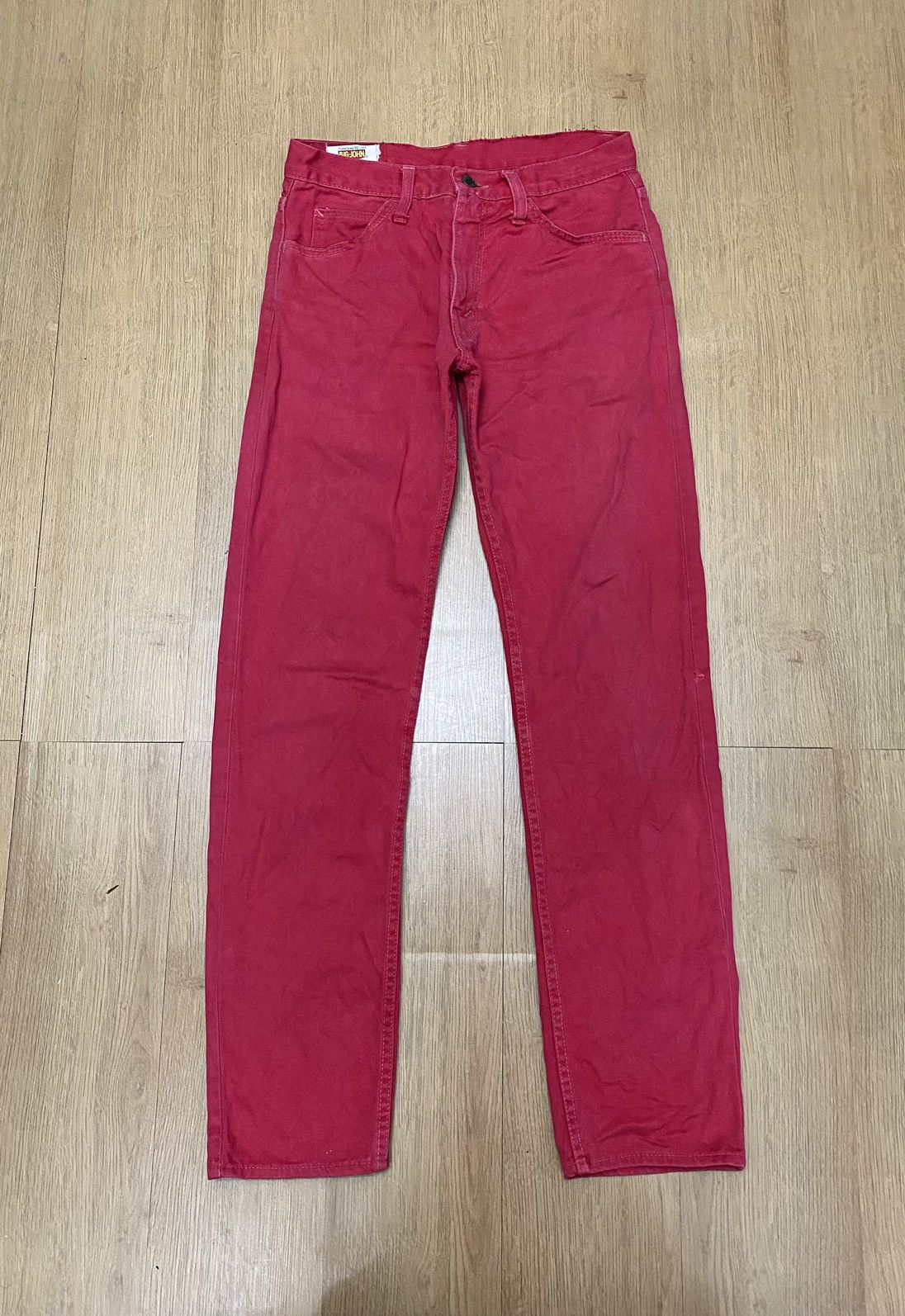 image of 80's Big John Slim Fit Denim Jeans in Red, Men's (Size 30)