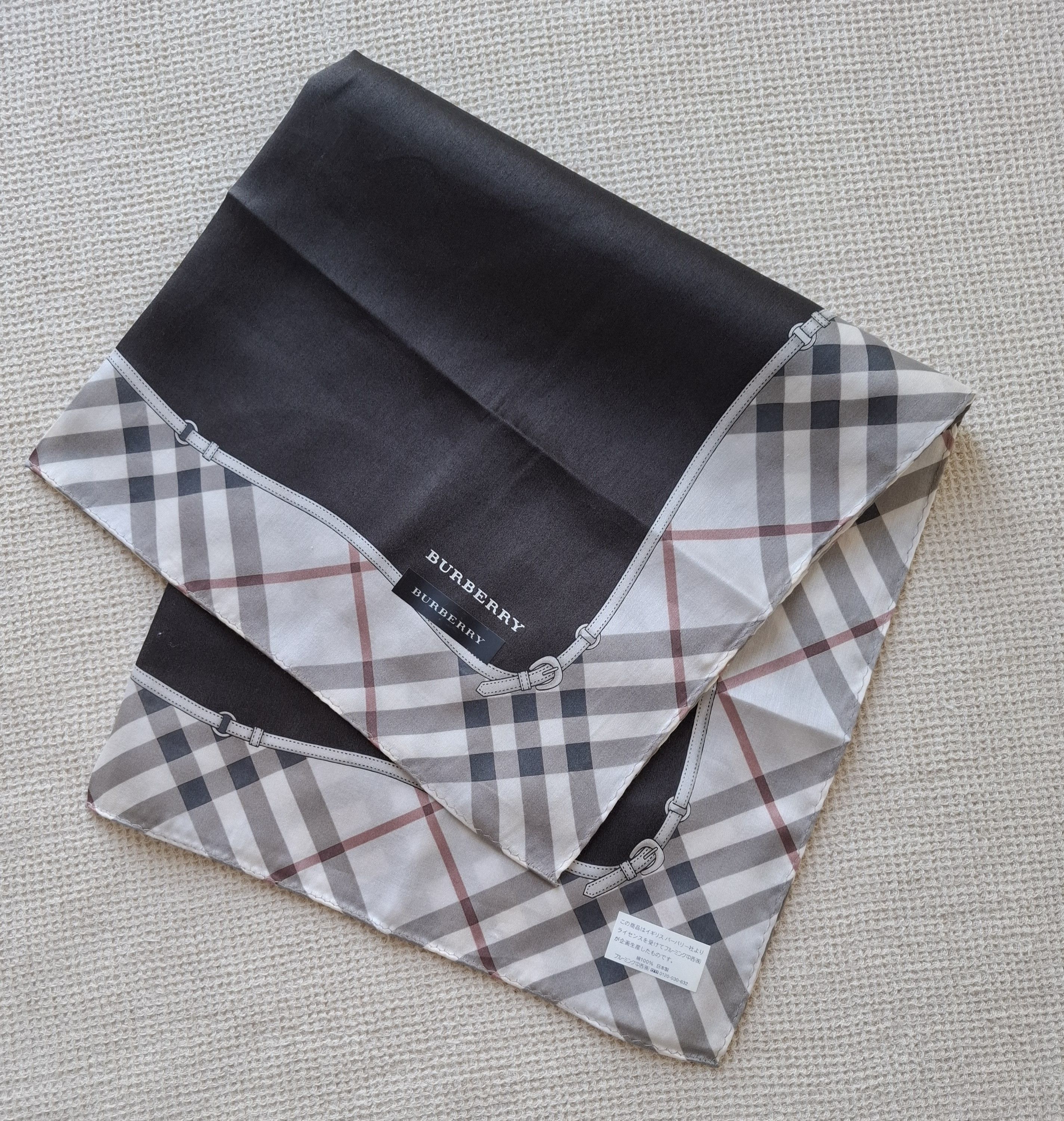Burberry × Vintage NEW Burberry Bandana/Handkerchief in Black/Nova Check Size ONE SIZE - 3 Thumbnail
