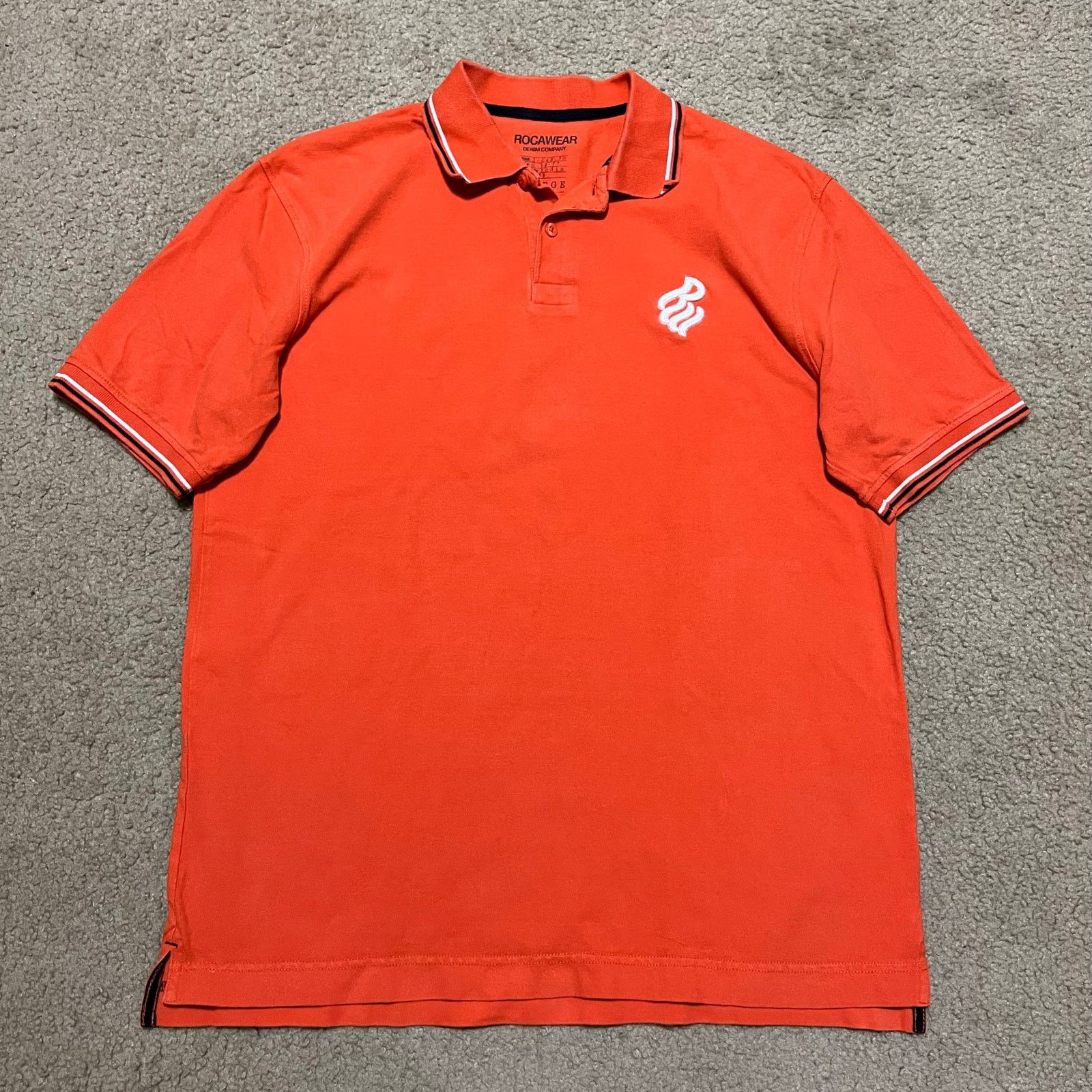 Rocawear Y2K Rocawear White Chest Logo Solid Orange Polo Shirt XL Size US XL / EU 56 / 4 - 1 Thumbnail