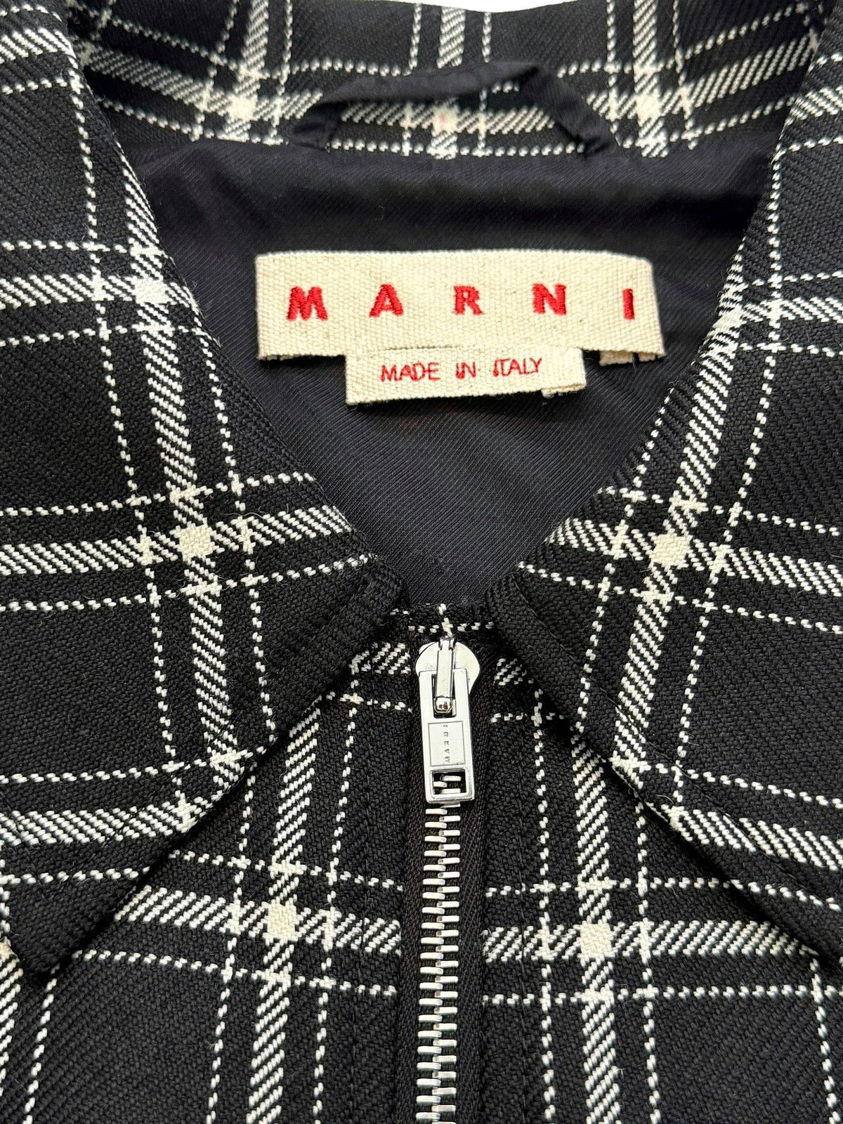Marni Sz50 Wool Plaid Zip Up Jacket Size US M / EU 48-50 / 2 - 2 Thumbnail