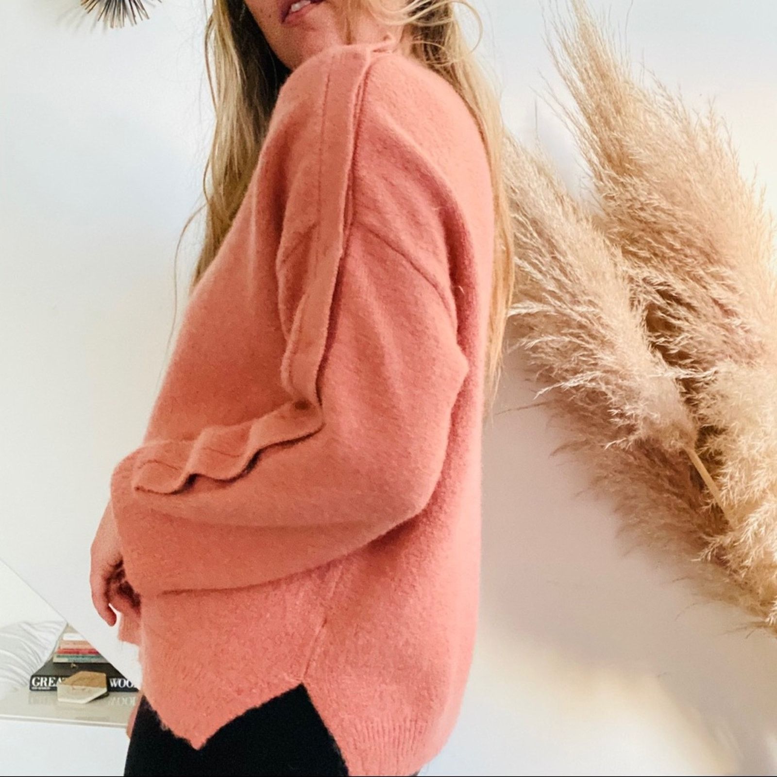 Nordstrom NORDSTROM Leith Pink Salmon Collar Button Pullover Sweater Size S / US 4 / IT 40 - 3 Thumbnail
