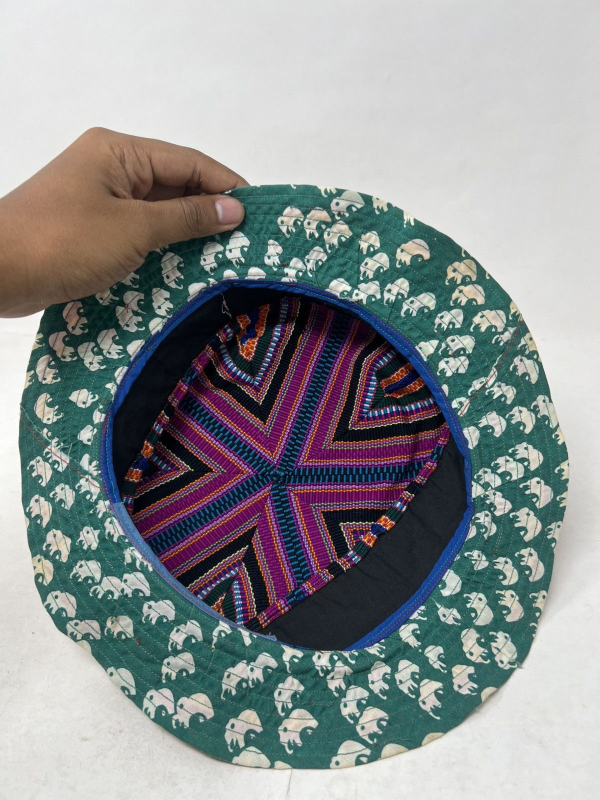 If Six Was Nine Hippie Hobo Patchwork Woven Geometric Hat Cap Size ONE SIZE - 6 Thumbnail