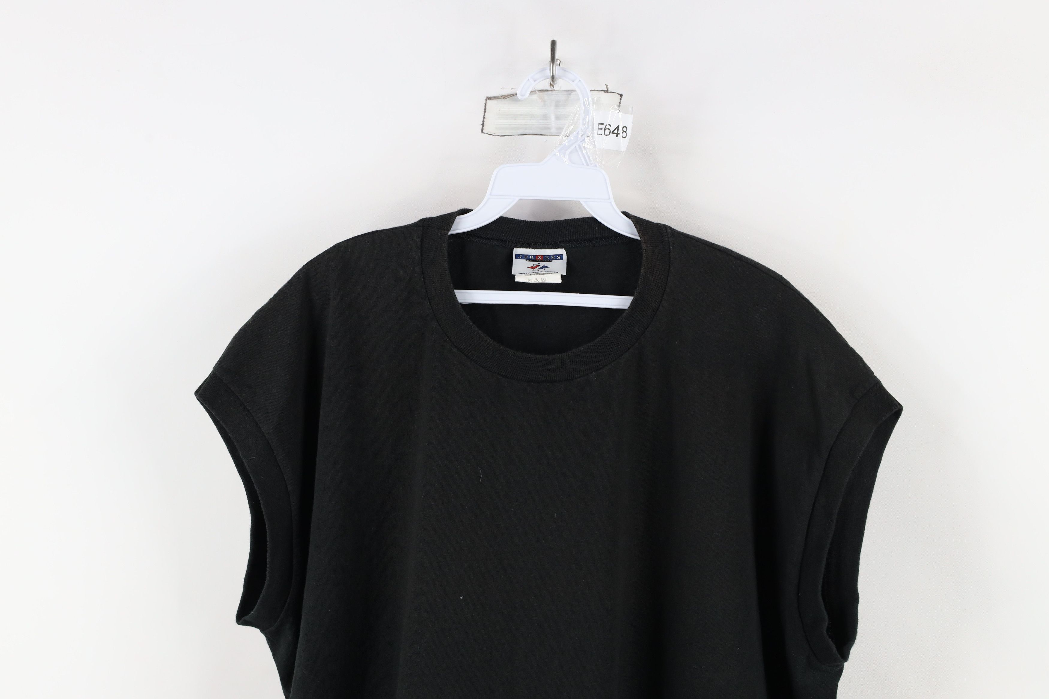 Vintage Vintage 90s Streetwear Heavy Cotton Muscle T-Shirt Black Size US XL / EU 56 / 4 - 2 Thumbnail