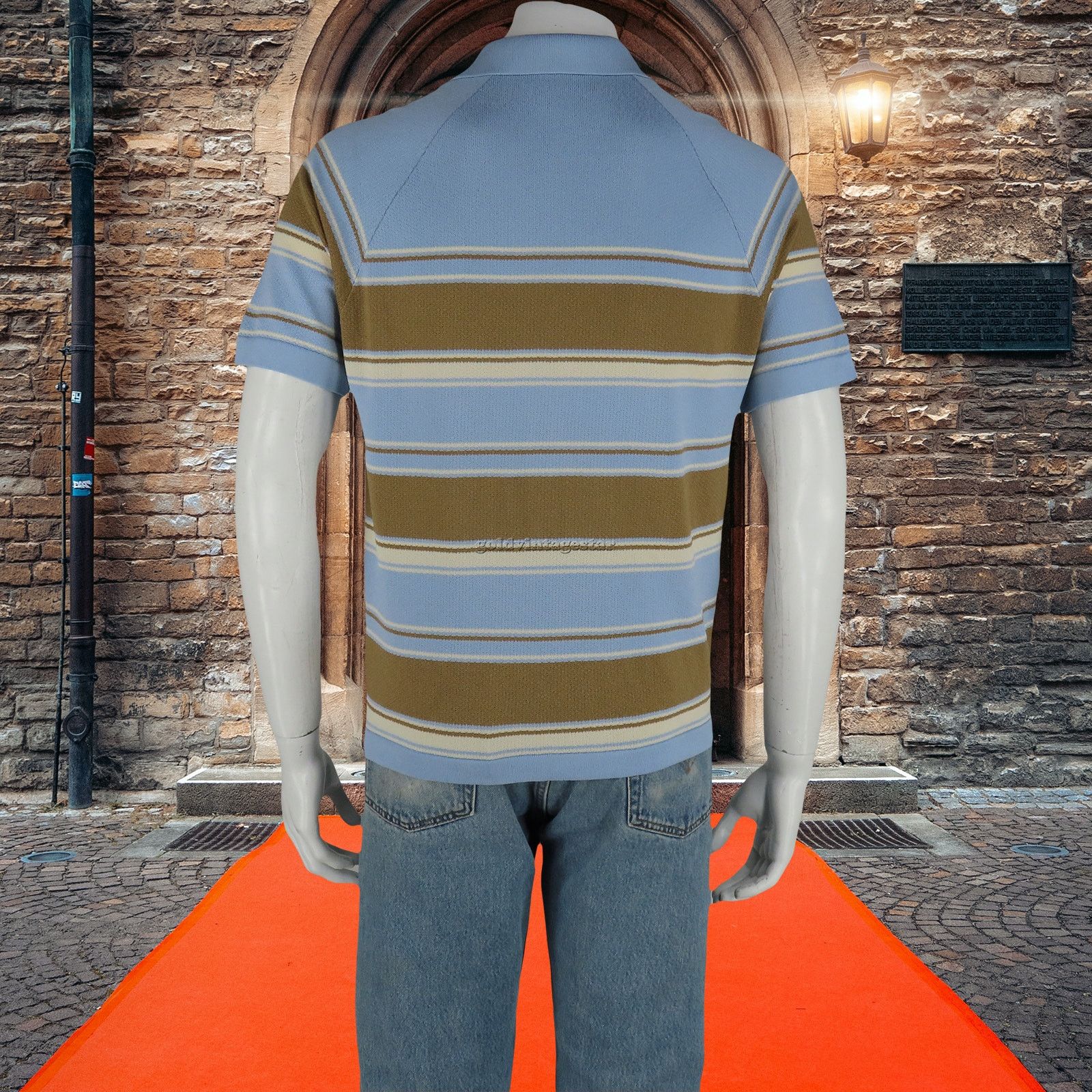 Other Vintage Striped Knit Polo Shirt M Artistic Retro Blend Size US M / EU 48-50 / 2 - 4 Thumbnail