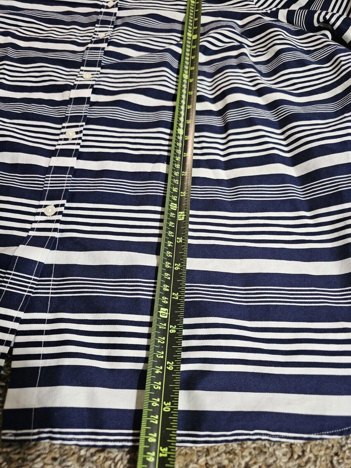 Chaps Chaps Women 3X Blue Striped 3/4 Sleeve No Iron - Fabric Pull Size 3XL / US 20-22 - 3 Thumbnail