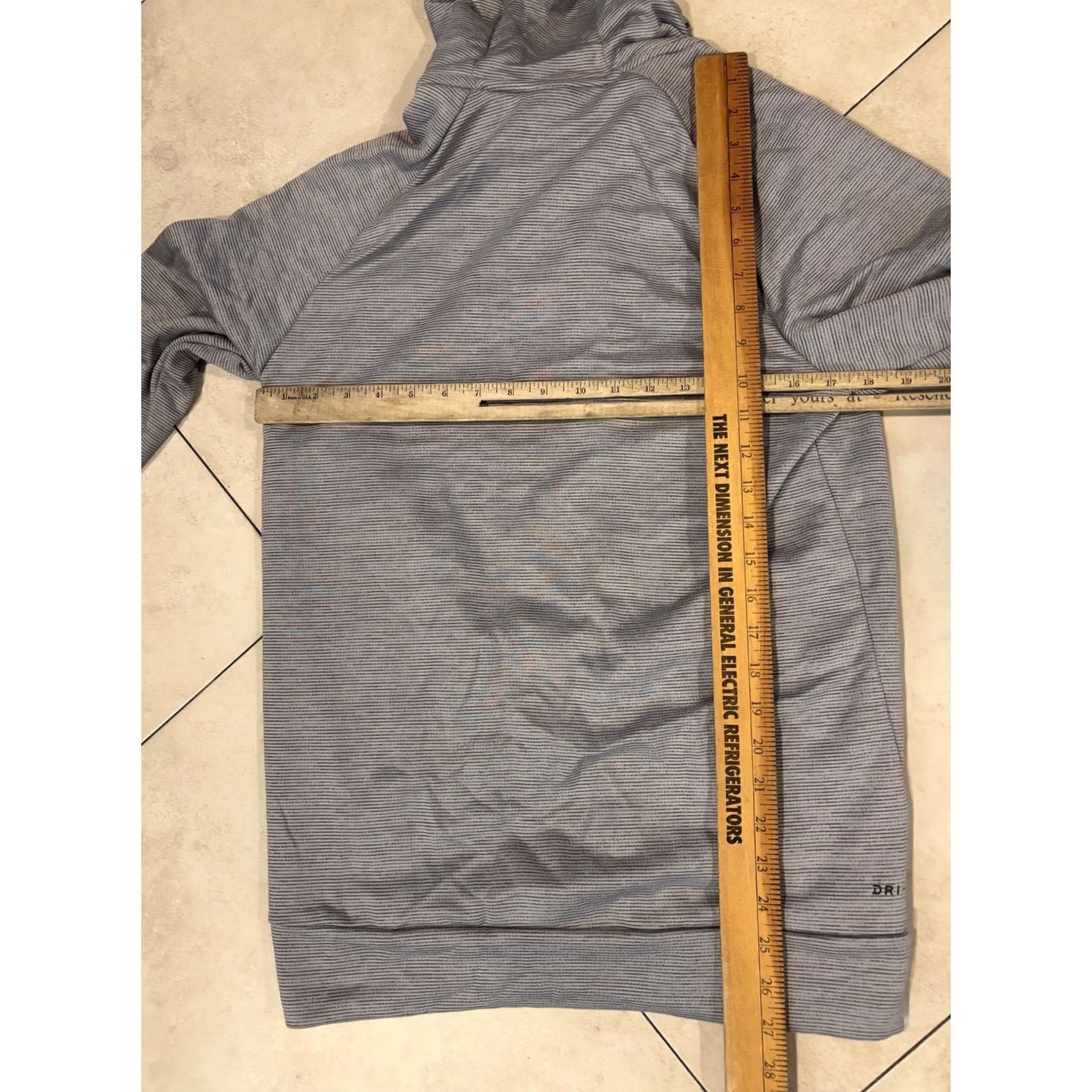 Nike Nike Dri-FIT Hoodie Mens S Gray Full Zip Striped Sweatshirt Athletic Swoosh Size US S / EU 44-46 / 1 - 6 Thumbnail
