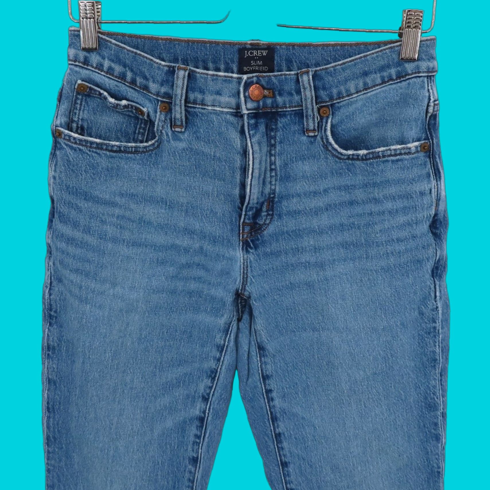 Vintage J Crew Jeans Women 26 Slim Boyfriend Denim Blue Cotton Blend 5-Pocket Pockets Jeans Size 26" / US 2 / IT 38 - 1 Thumbnail