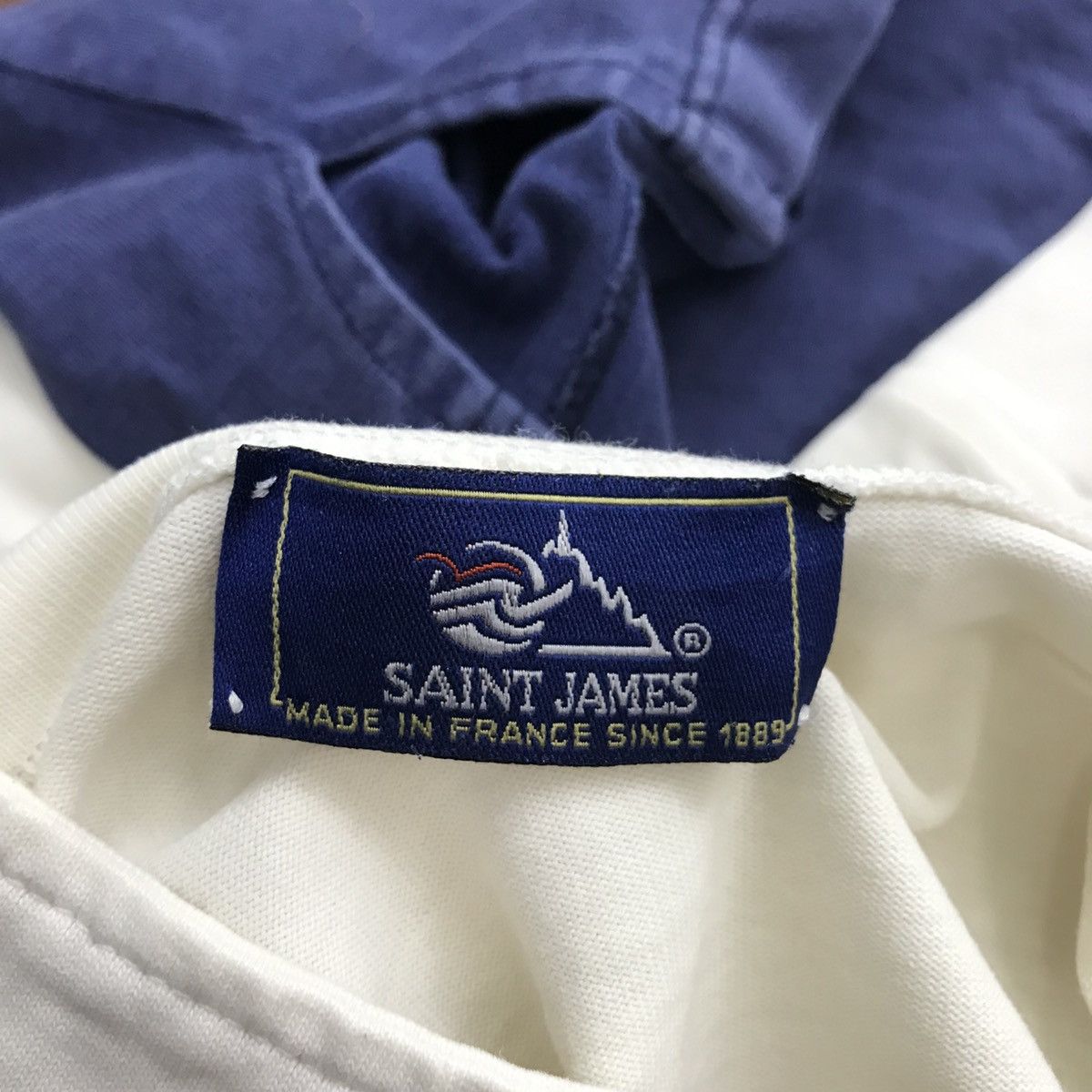 Saint James × Vintage Vintage SAINT JAMES Made In France Crest Polo Tee Shirt Size L / US 10 / IT 46 - 5 Thumbnail