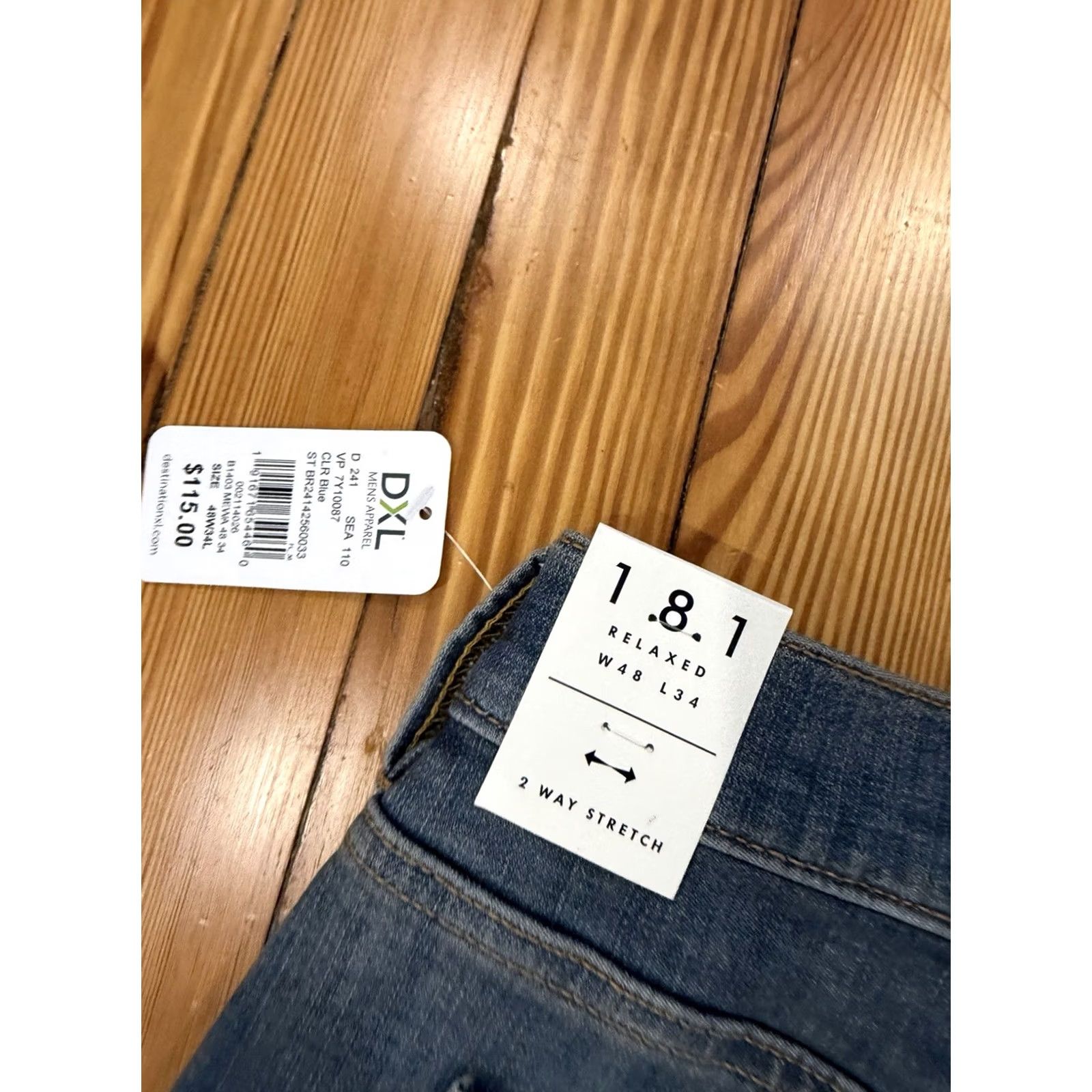 Lucky Brand Lucky Brand Jeans Mens 48x34 Blue Relaxed Straight Leg 181 Dark Denim Logo Pockets NWT Size US 32 / EU 48 - 4 Thumbnail