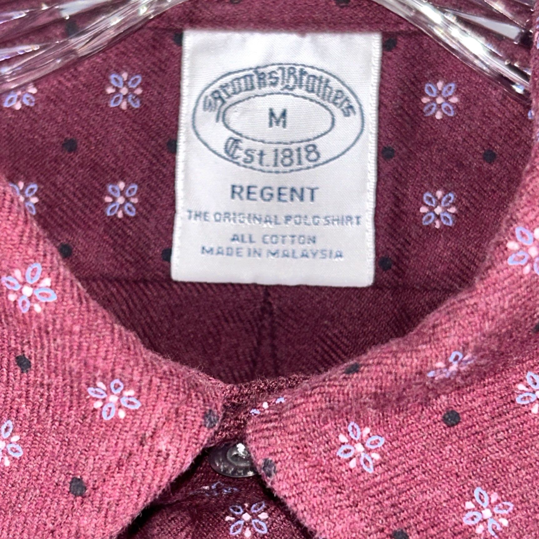 Brooks Brothers Brooks Brothers Regent Button-Down Shirt Cotton Mens M Maroon Red Geometric Pattern Button-Up Classic Preppy City Casual Regular Sleeve Long Size US M / EU 48-50 / 2 - 3 Thumbnail