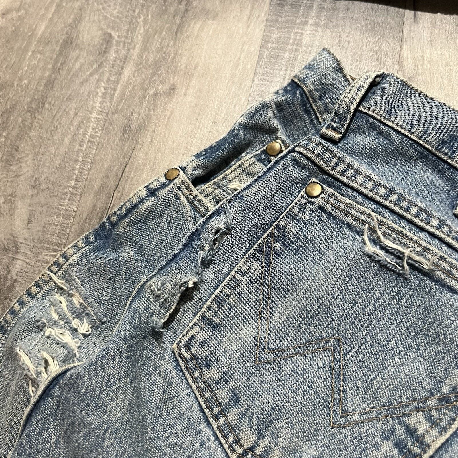 Wrangler VTG Wrangler Flared Hippie Flare Custom Bell Bottom Jeans 30 Size 30" / US 8 / IT 44 - 6 Thumbnail