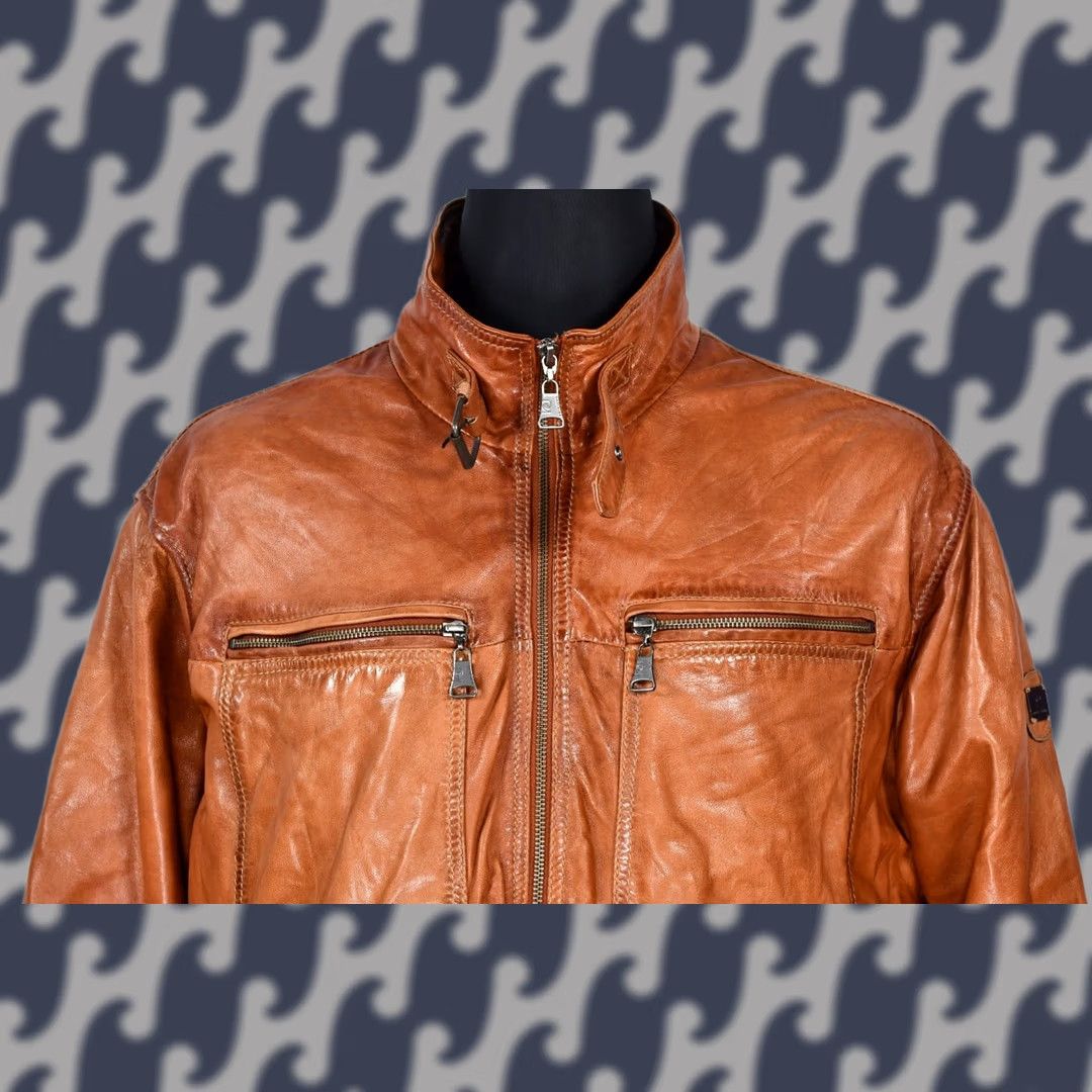 Pierre Cardin Pierre Cardin Paris Jacket Leather 58/49R Mens Orange Burnt Leather Jacket Regular XL? Size US M / EU 48-50 / 2 - 1 Thumbnail