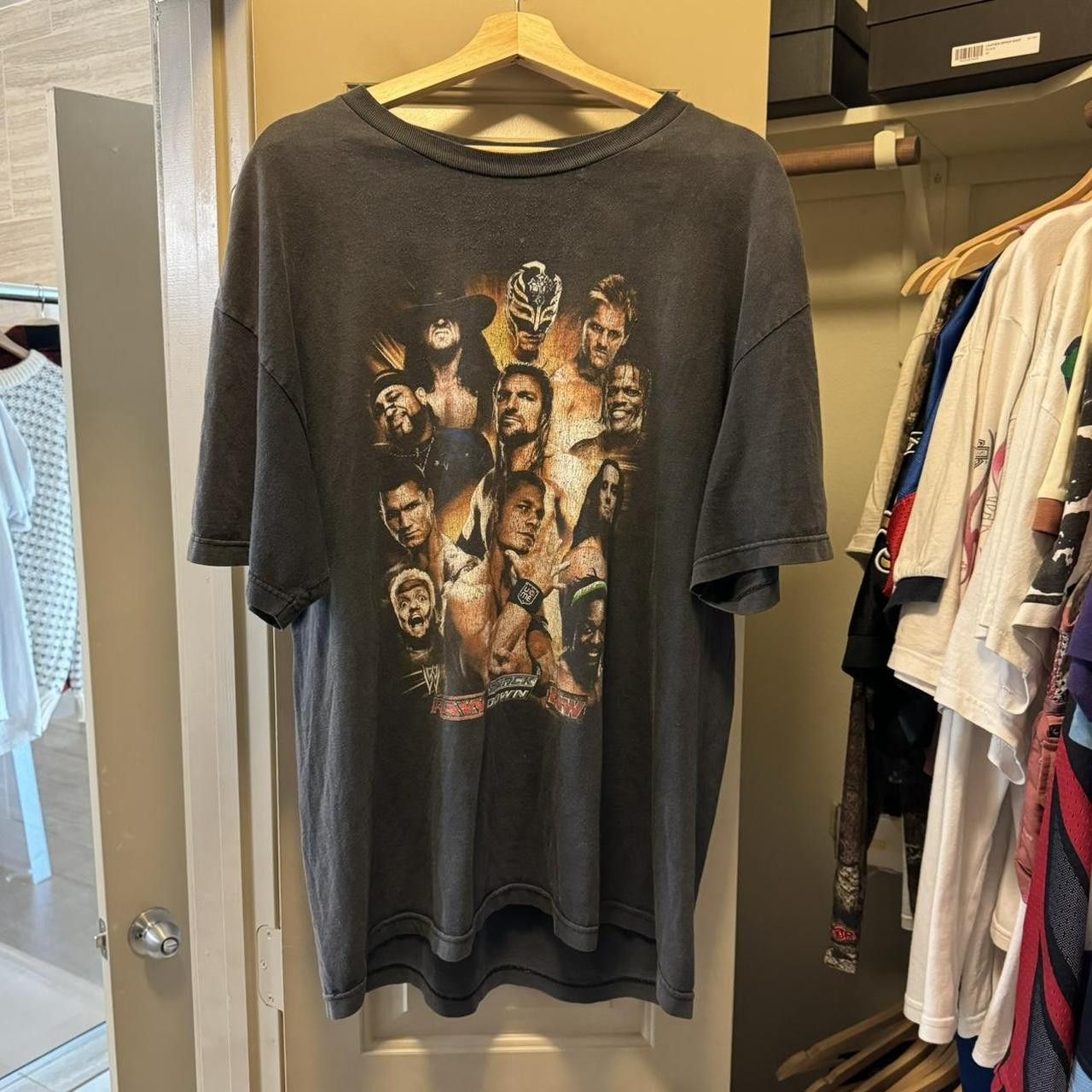 image of Vintage Wwe Roster Tee in Black, Men's (Size XL)