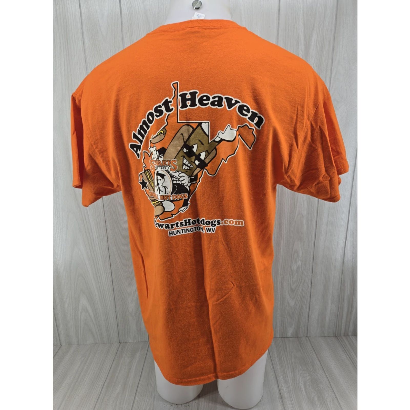 Jerzees STEWART'S ORIGINAL HOTDOGS Huntington WV Short Sleeve T-Shirt Orange - XL - Men - Jerzees Regular Fit Size US XL / EU 56 / 4 - 2 Thumbnail