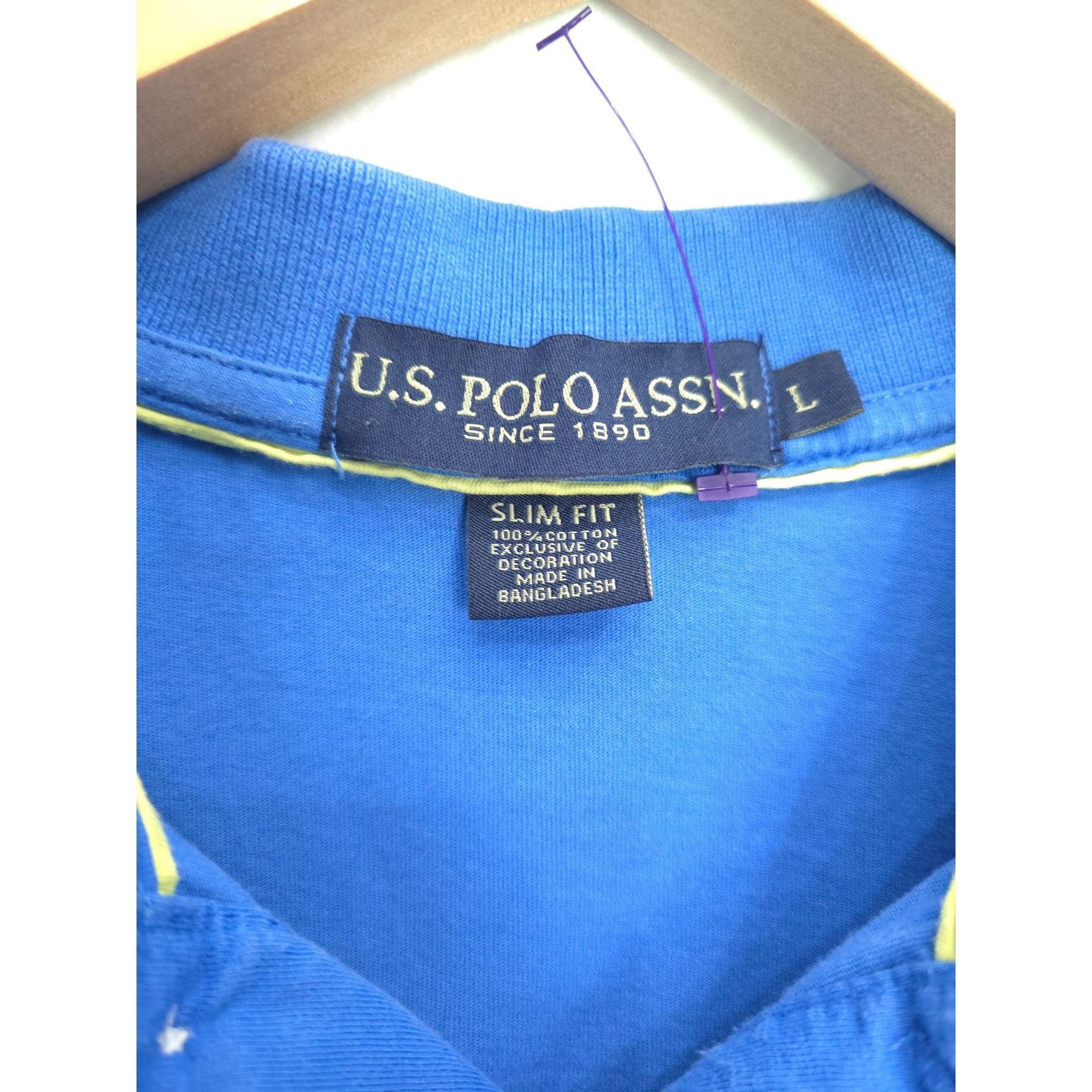 U.S. Polo Assn. U.S. Polo Assn. Mens Blue Slim Fit Polo Shirt SZ L yellow po Size US L / EU 52-54 / 3 - 2 Thumbnail