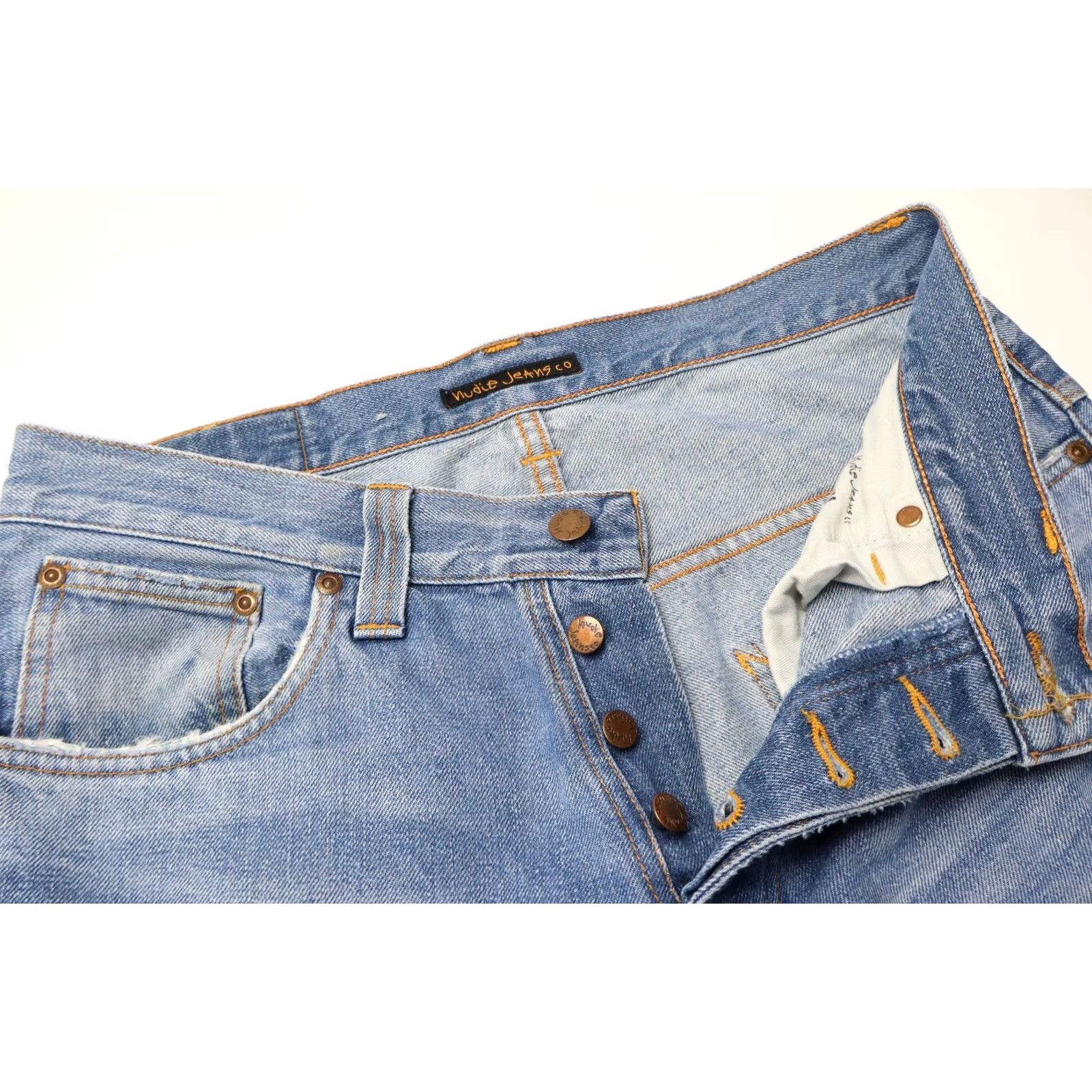 Nudie Jeans NUDIE JEANS Even Steven Organic Light Jeans Men's W31/L32 Blue Faded Whiskers Jeans Tapered Denim Light 100% Cotton Slim/Regular Fit W31 L32 Mens Size US 31 - 4 Thumbnail