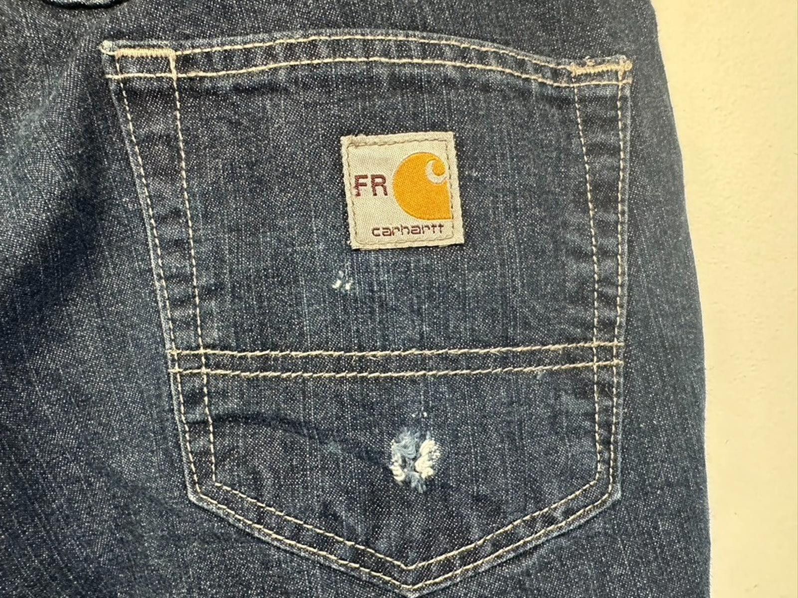 Carhartt Carhartt Men's 38/32 Flame Resistant Blue Jeans Size US 38 / EU 54 - 5 Thumbnail