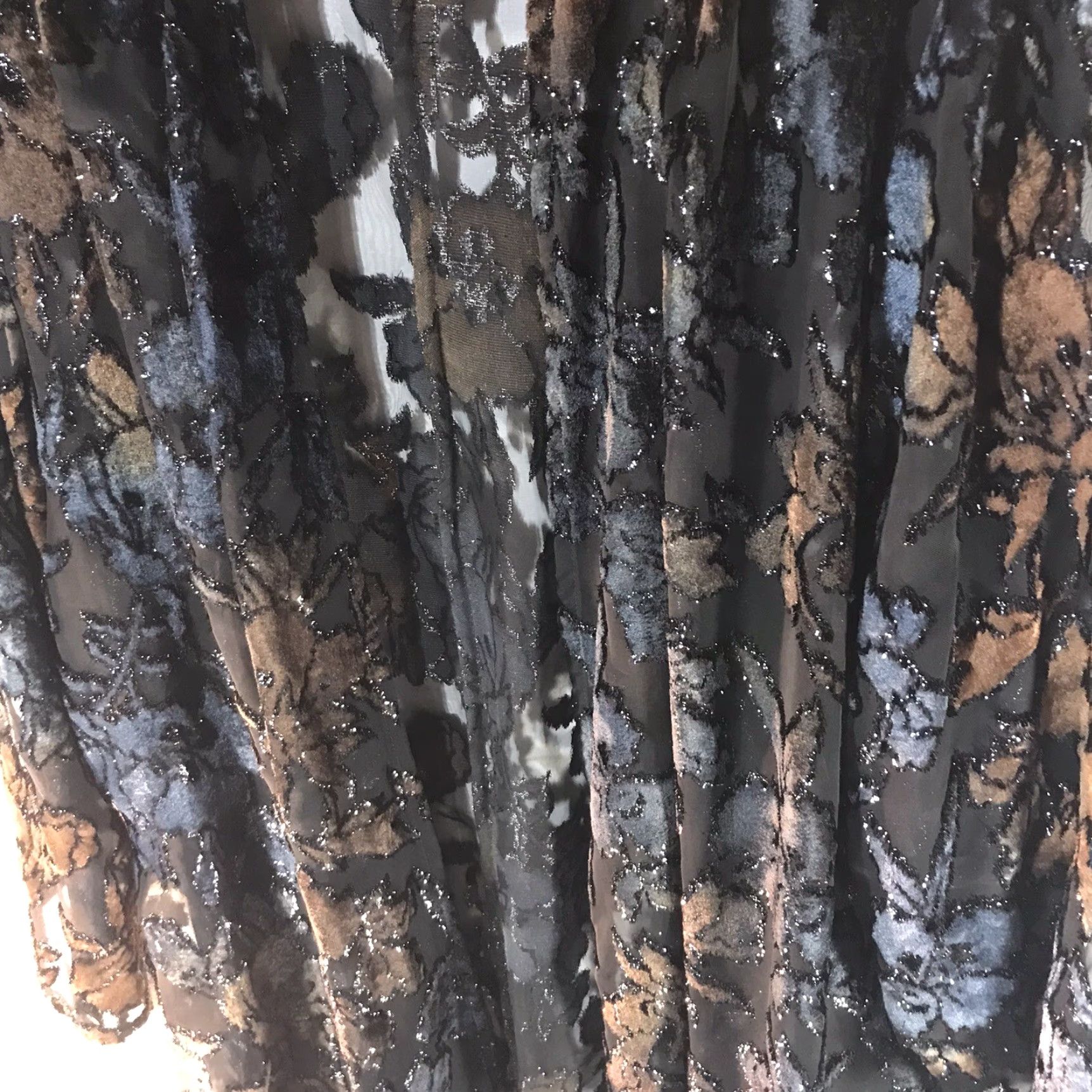 Vintage VINTAGE Carol Little Black Velvet Metallic Sheer Blouse Womens Size 10 Long Sleeve Party Geometric Size L / US 10 / IT 46 - 3 Thumbnail
