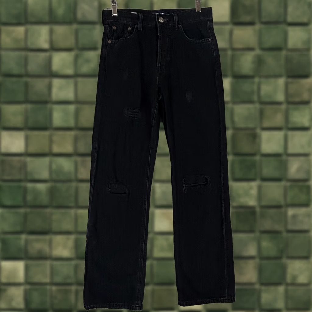 Vintage Aéropostale Jeans Baggy 90s Womens Size 4 REG Button Fly Black High Rise Y2K Distressed 5-Pocket Denim Shirt? Size 27" / US 4 / IT 40 - 1 Thumbnail