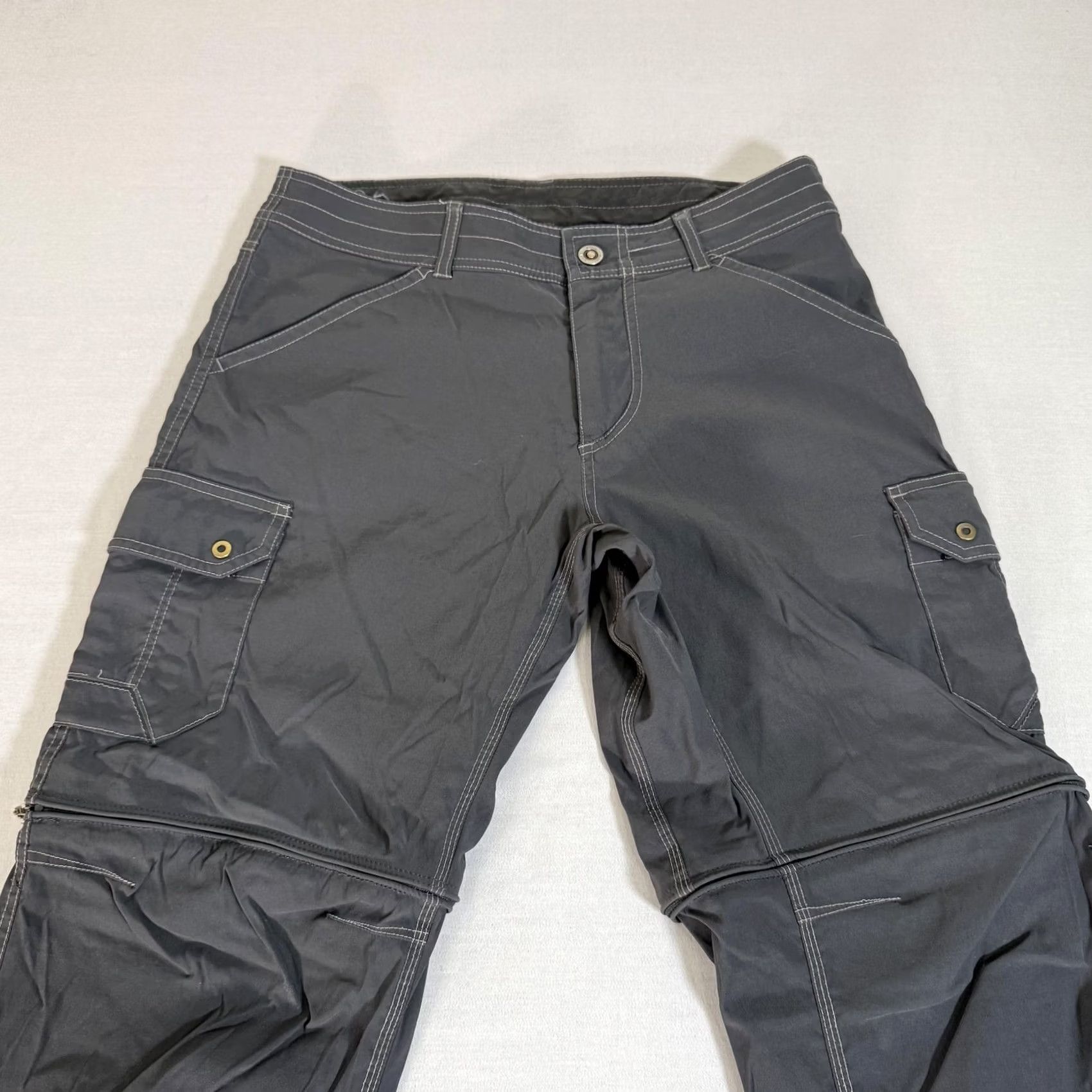Vintage Kuhl Renegade Convertible Hiking Pants Mens 32x32 Gray Lightweight Stretch Stealth Zip Size US 32 / EU 48 - 2 Thumbnail