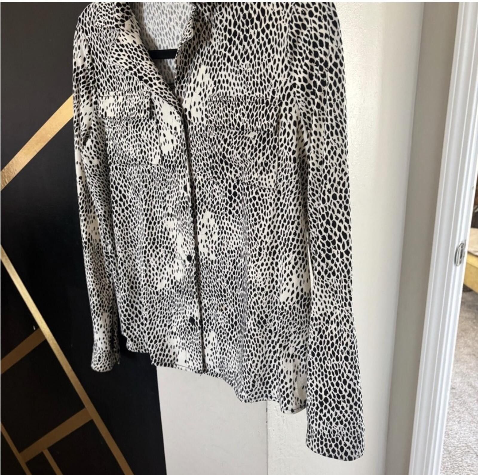 Other (Adrianna Papell) Monochrome Patterned Blouse Size M / US 6-8 / IT 42-44 - 4 Thumbnail