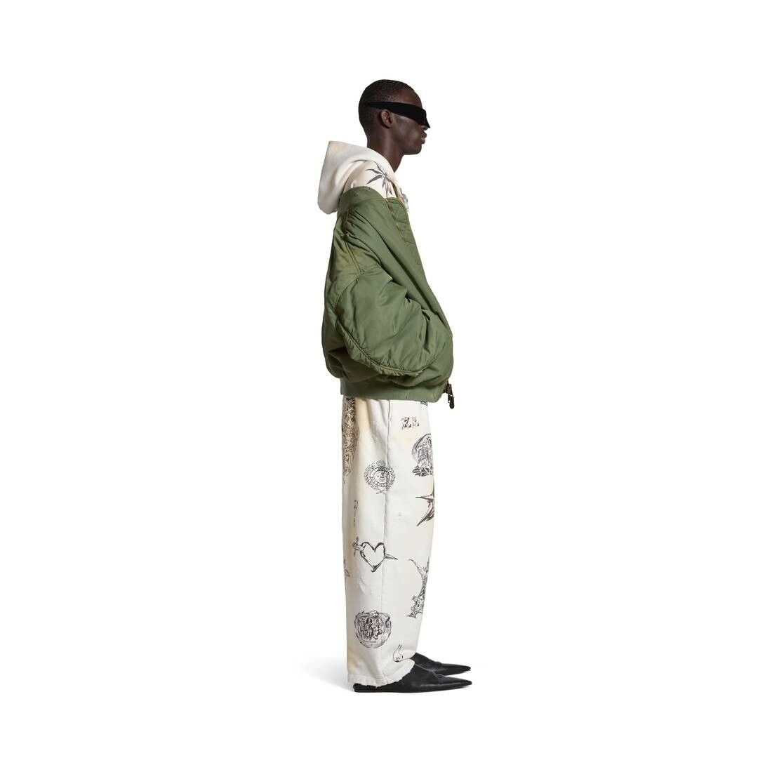 Balenciaga o1s1wg110126 Off Shoulder Bomber Jacket in Green Size US S / EU 44-46 / 1 - 4 Thumbnail