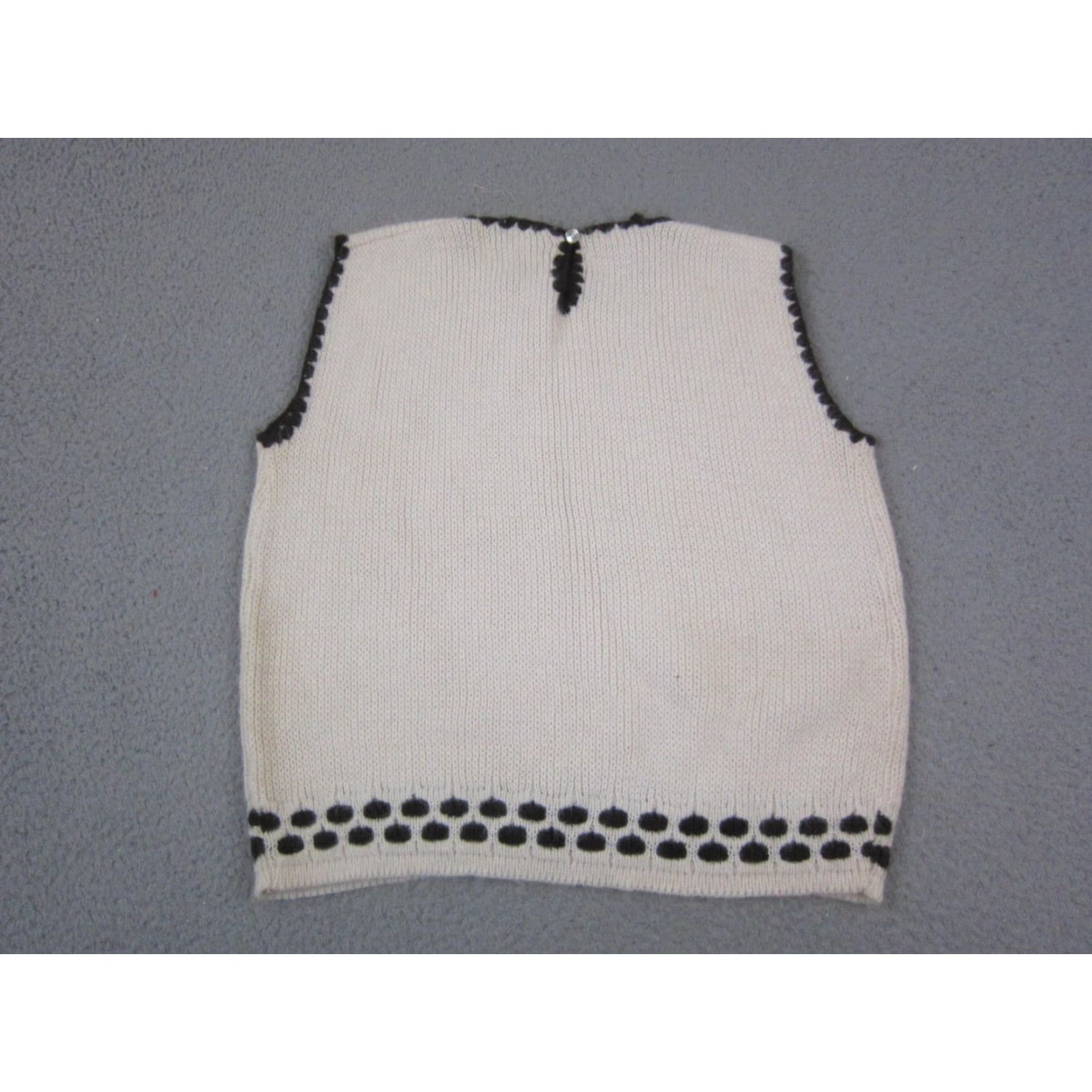 Vintage VINTAGE Jacqueline Vest Womens Large Creme Brown Knit Sweater Orlon Acrylic 90s Size L / US 10 / IT 46 - 7 Thumbnail