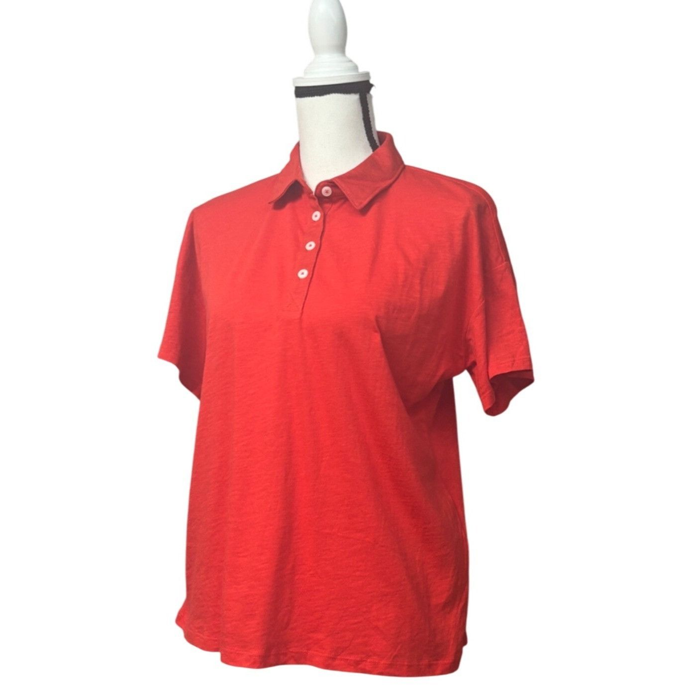 Style & Co Style & Co Women's Short-Sleeve Polo Shirt, Red, Sz. M Size M / US 6-8 / IT 42-44 - 2 Thumbnail