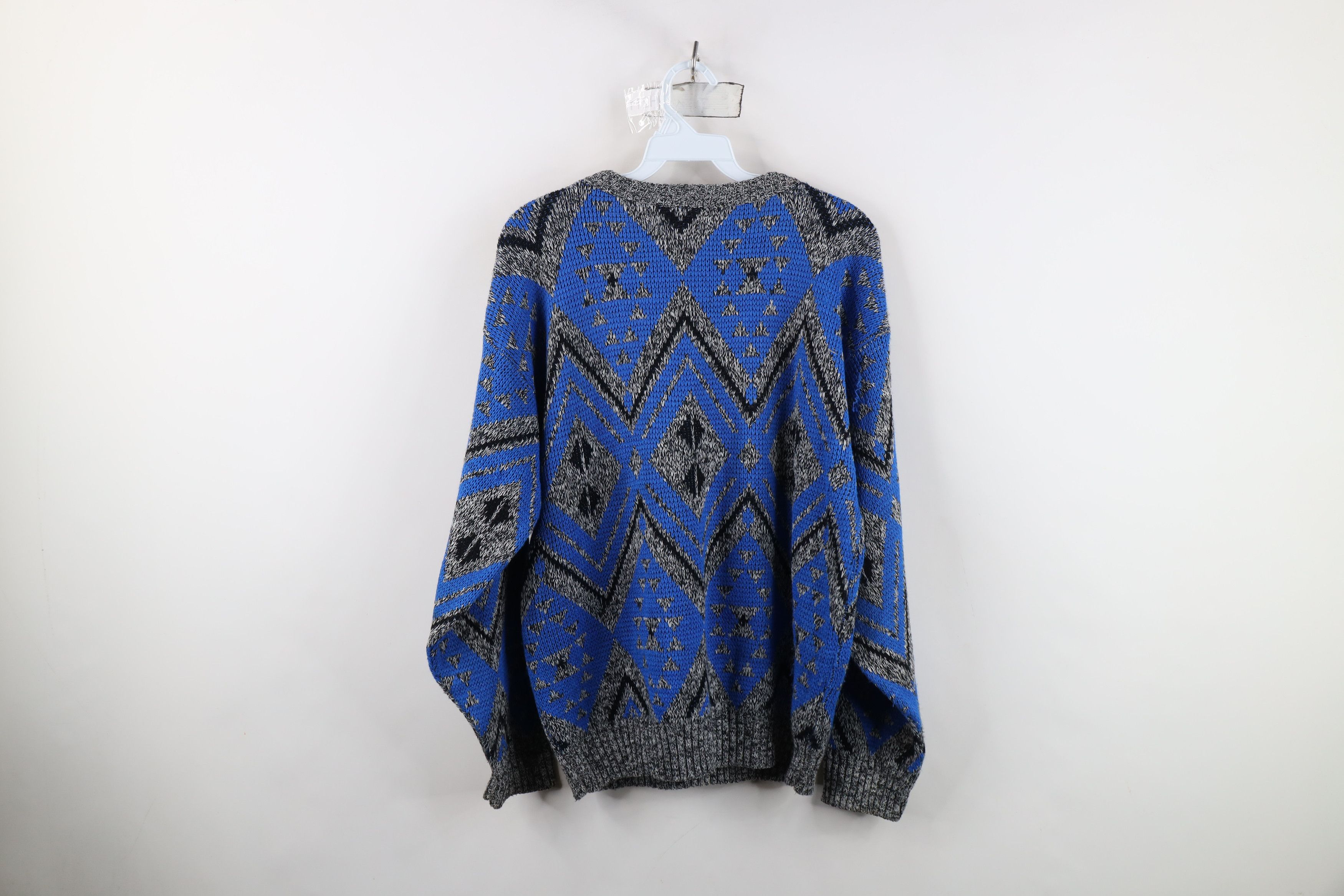 Vintage Vintage 90s Streetwear Fair Isle Diamond Knit Sweater USA Size XL / US 12-14 / IT 48-50 - 11 Thumbnail