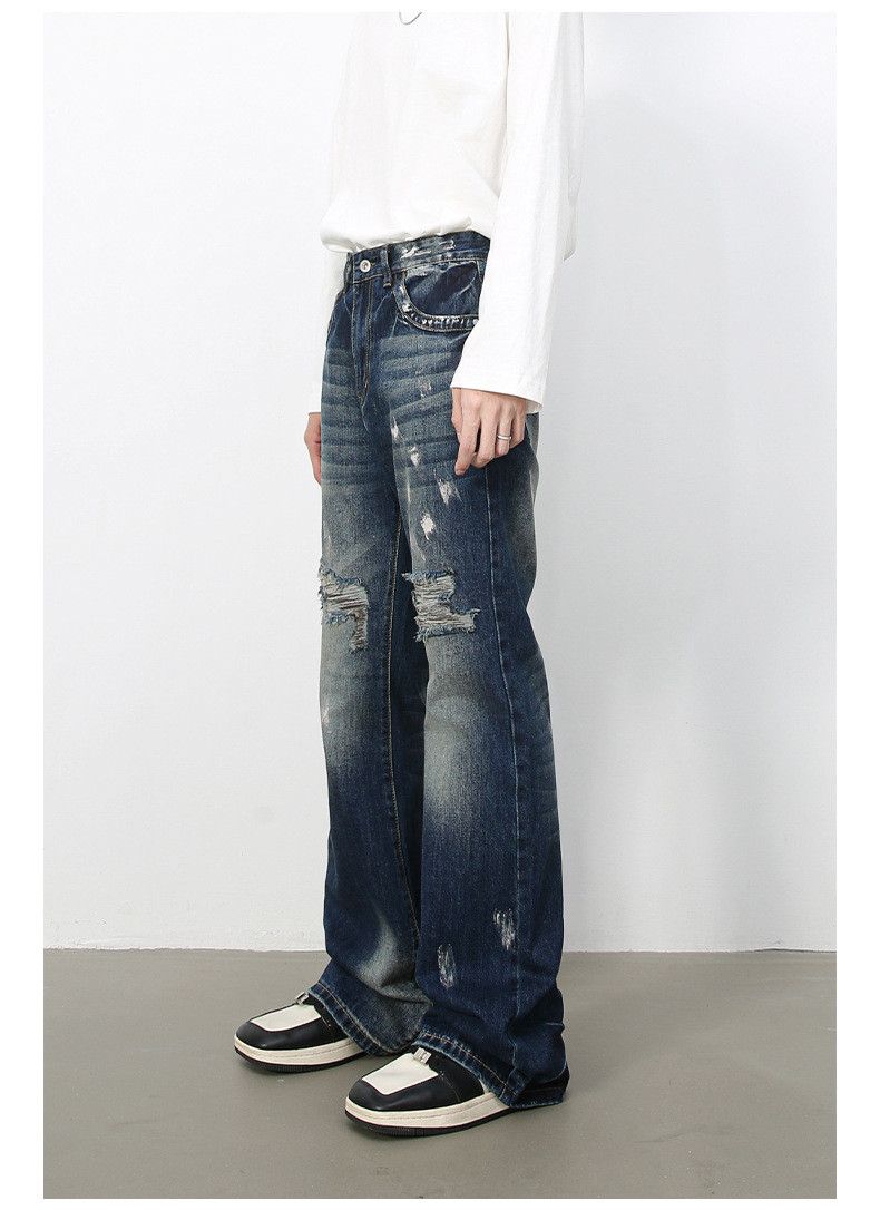 Japanese Brand High street retro men's trendy cool ripped flared jeans Size US 32 / EU 48 - 5 Thumbnail