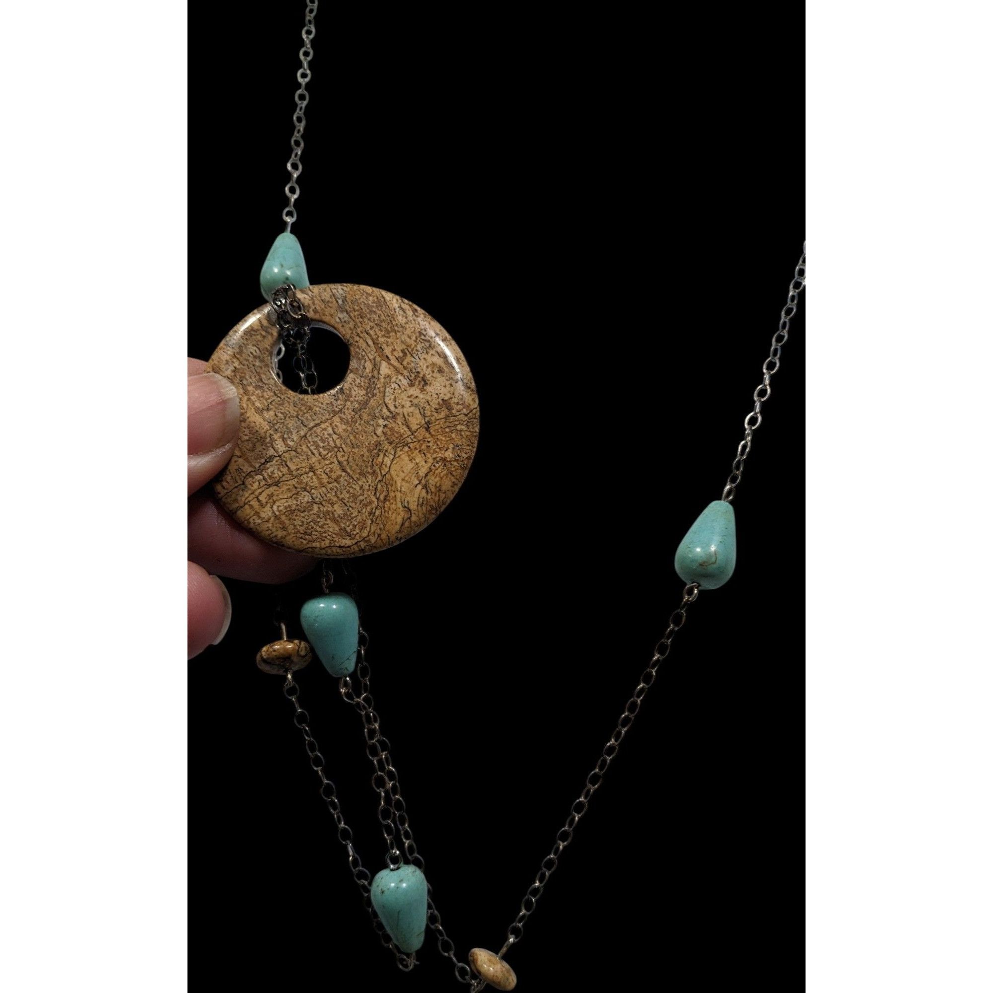 Other Bohemian Turquoise And Jasper Beaded Pendant Necklace Size ONE SIZE - 3 Thumbnail