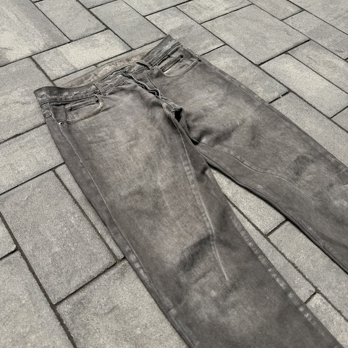 Rick Owens SS09 Rick Owens Silver Wax Detroit Cut Denim Size US 30 / EU 46 - 2 Thumbnail