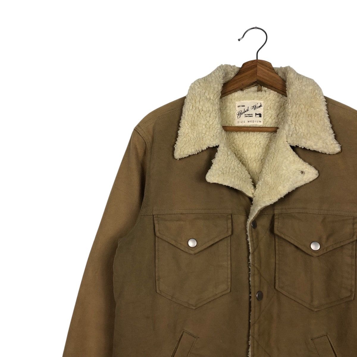 Japanese Brand × Vintage 📌Global Work Chore Biker Jacket Double Collar Issey Miyake Size US M / EU 48-50 / 2 - 8 Thumbnail