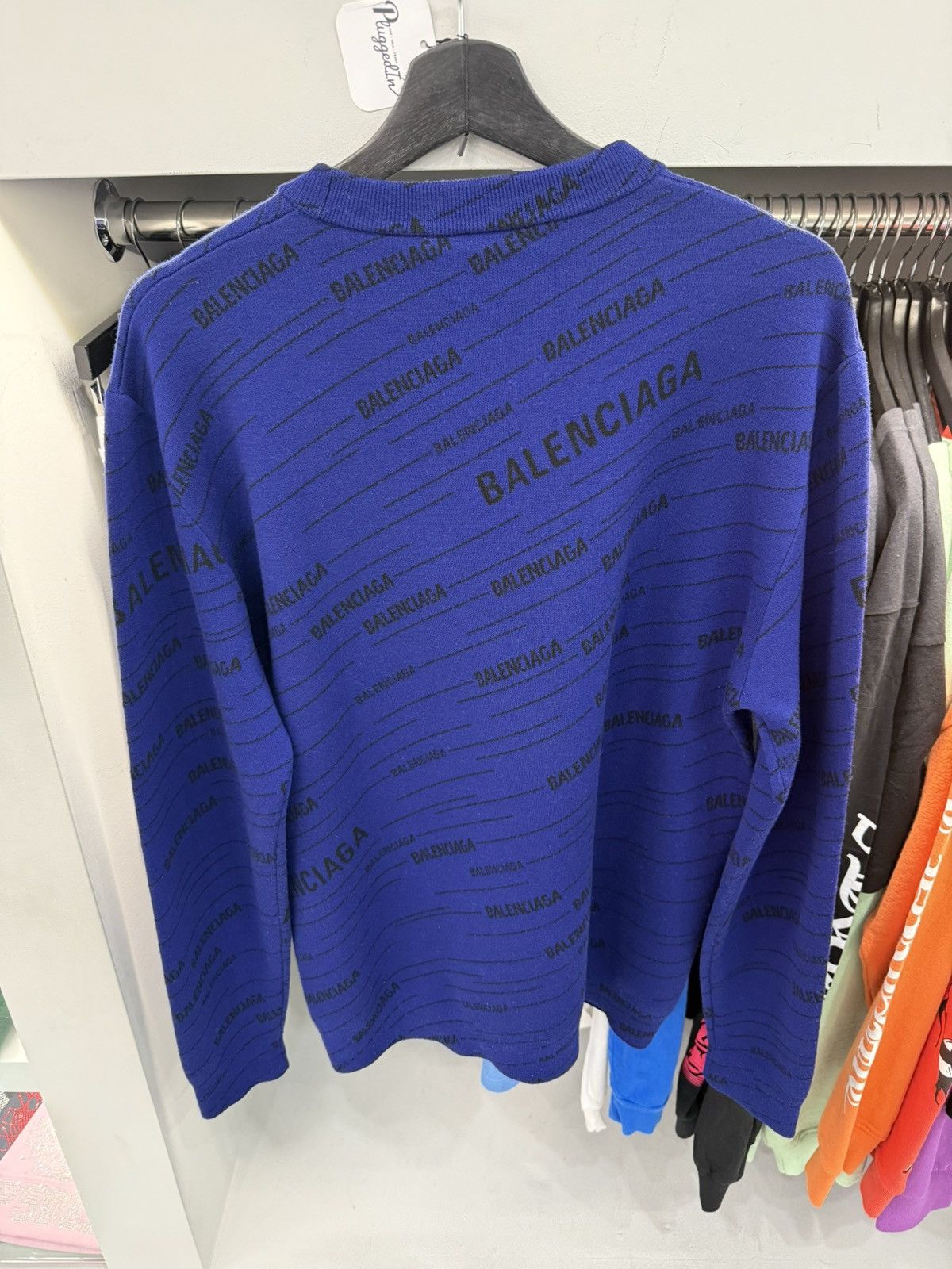 Balenciaga Balenciaga Blue/Black Wool Long-sleeve Size US M / EU 48-50 / 2 - 2 Thumbnail
