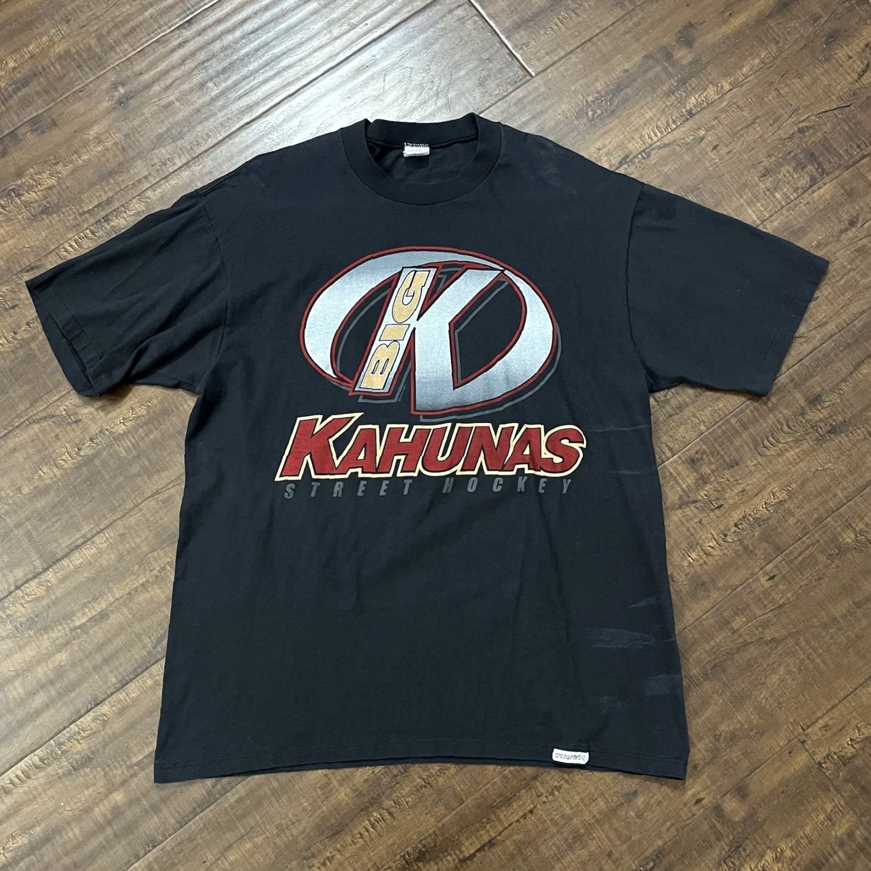 Vintage VINTAGE Crazy Shirts Hawaii 90s Hockey T-Shirt XL Black Double-Sided Mens Size US XL / EU 56 / 4 - 3 Thumbnail