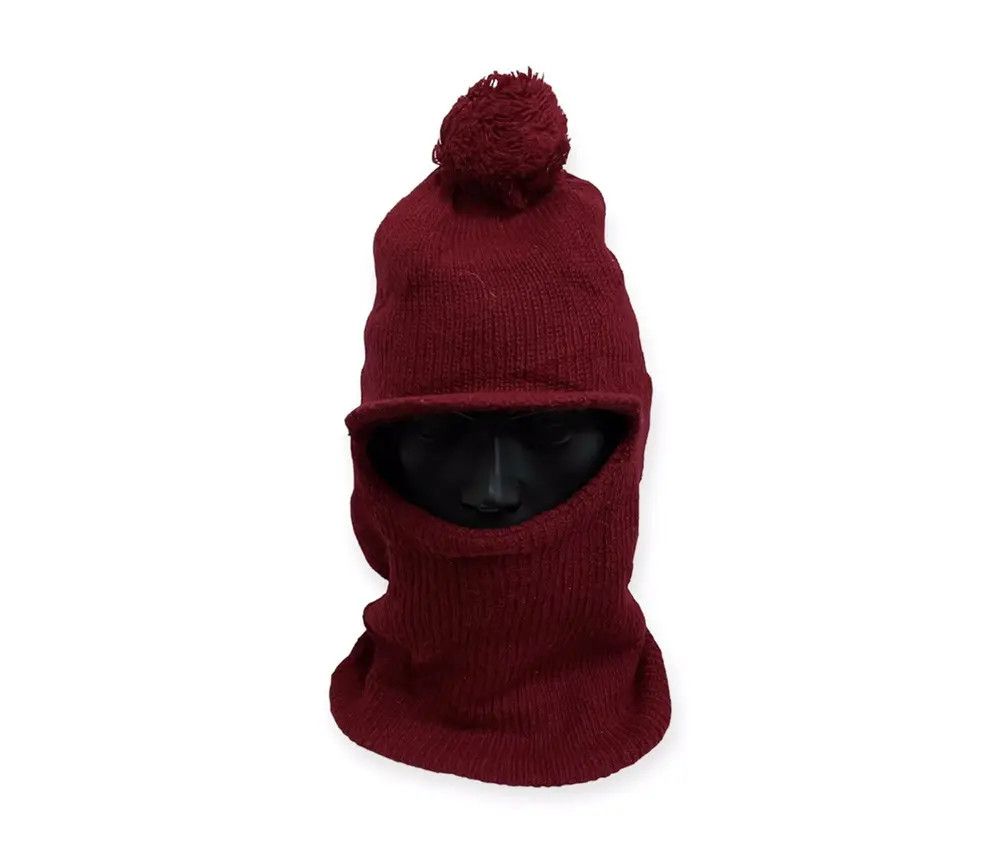 Japanese Brand Japanese Brand Balaclava Bobble Beanie Hat Size ONE SIZE - 1 Thumbnail