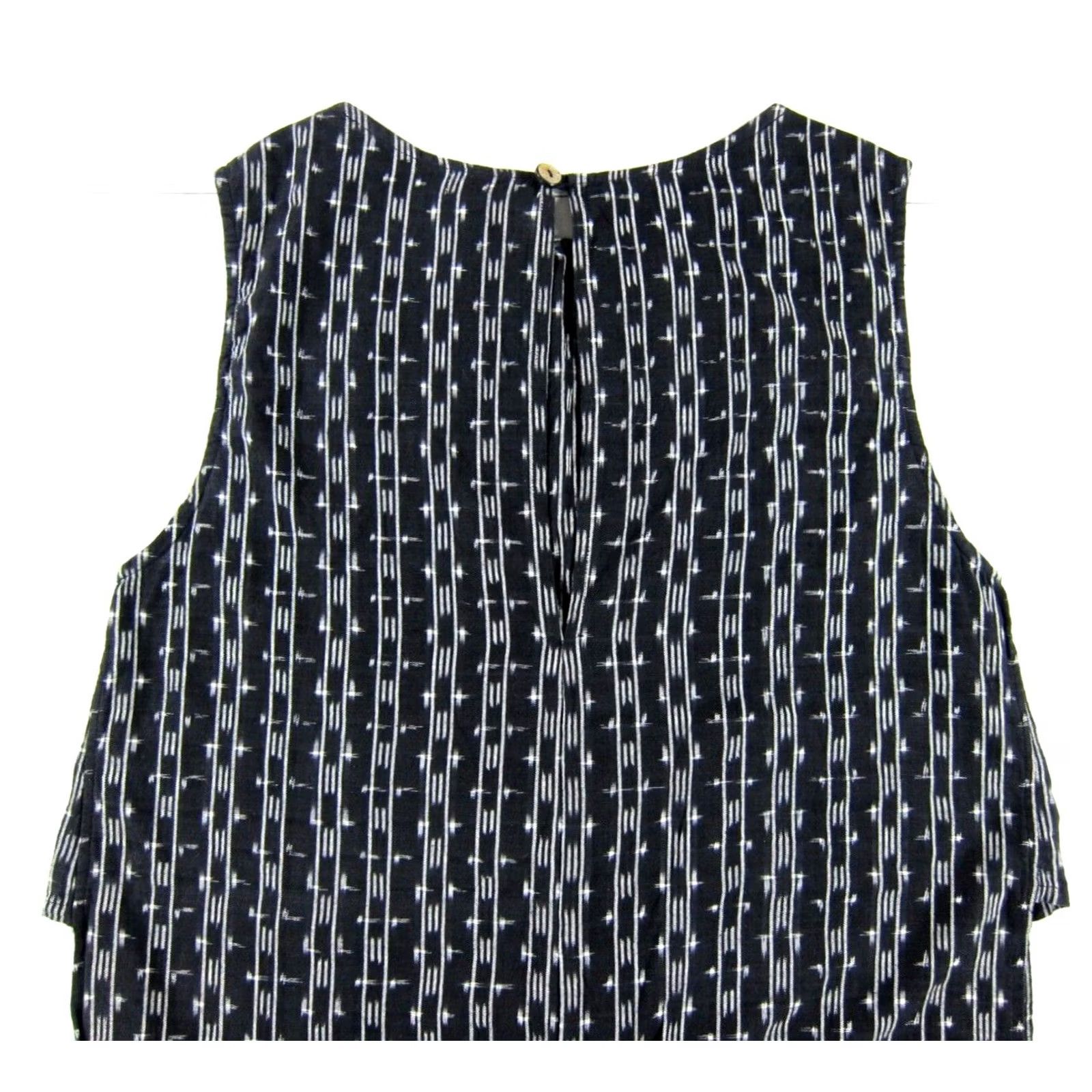 Nomad No Mad 100% Cotton Black White Pocket Tank Apron Open Sides Dress Large Size L / US 10 / IT 46 - 5 Thumbnail