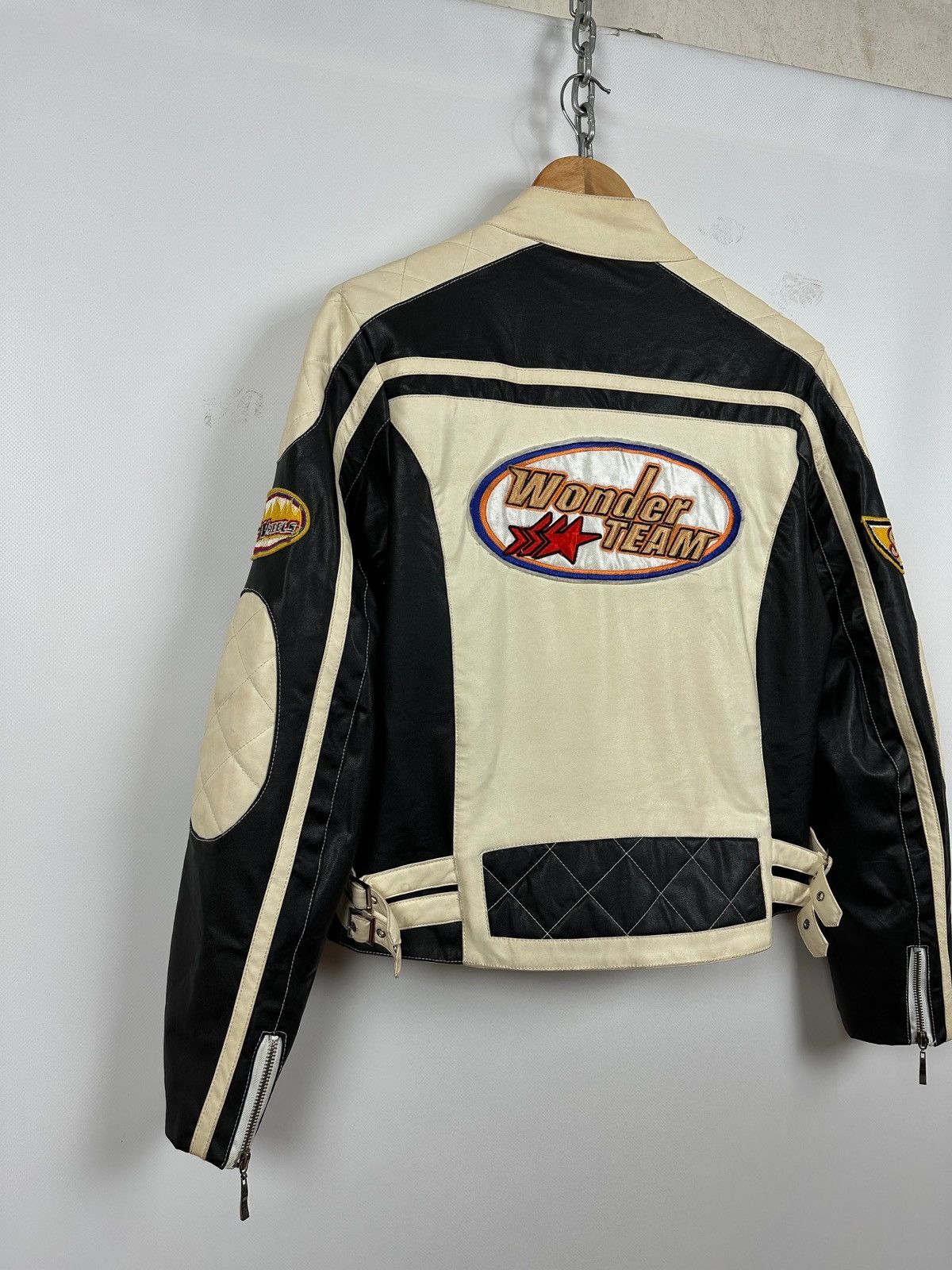 Vintage Vintage Wonder Team Grand Prix Y2K Racing Leather Jacket Size L / US 10 / IT 46 - 15 Thumbnail