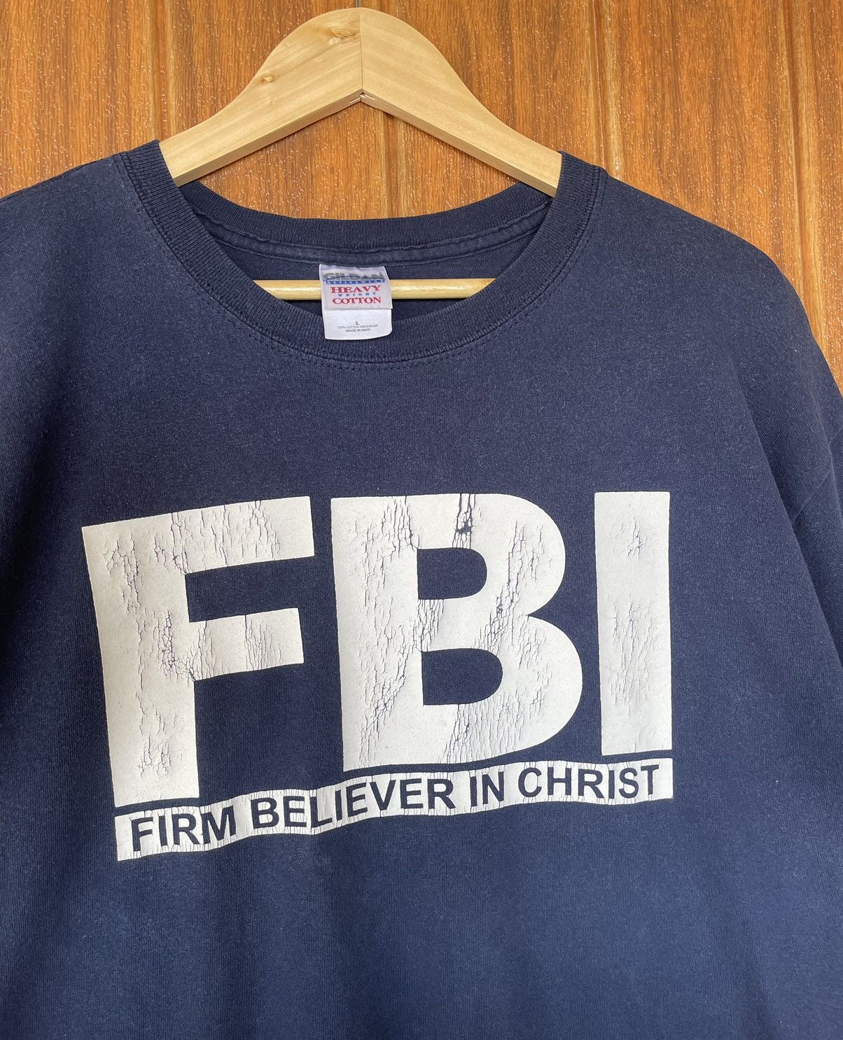 Vintage Vintage y2k🔥FBI🔥Firm Believer In Christ Faded Black Tee Size US L / EU 52-54 / 3 - 3 Thumbnail
