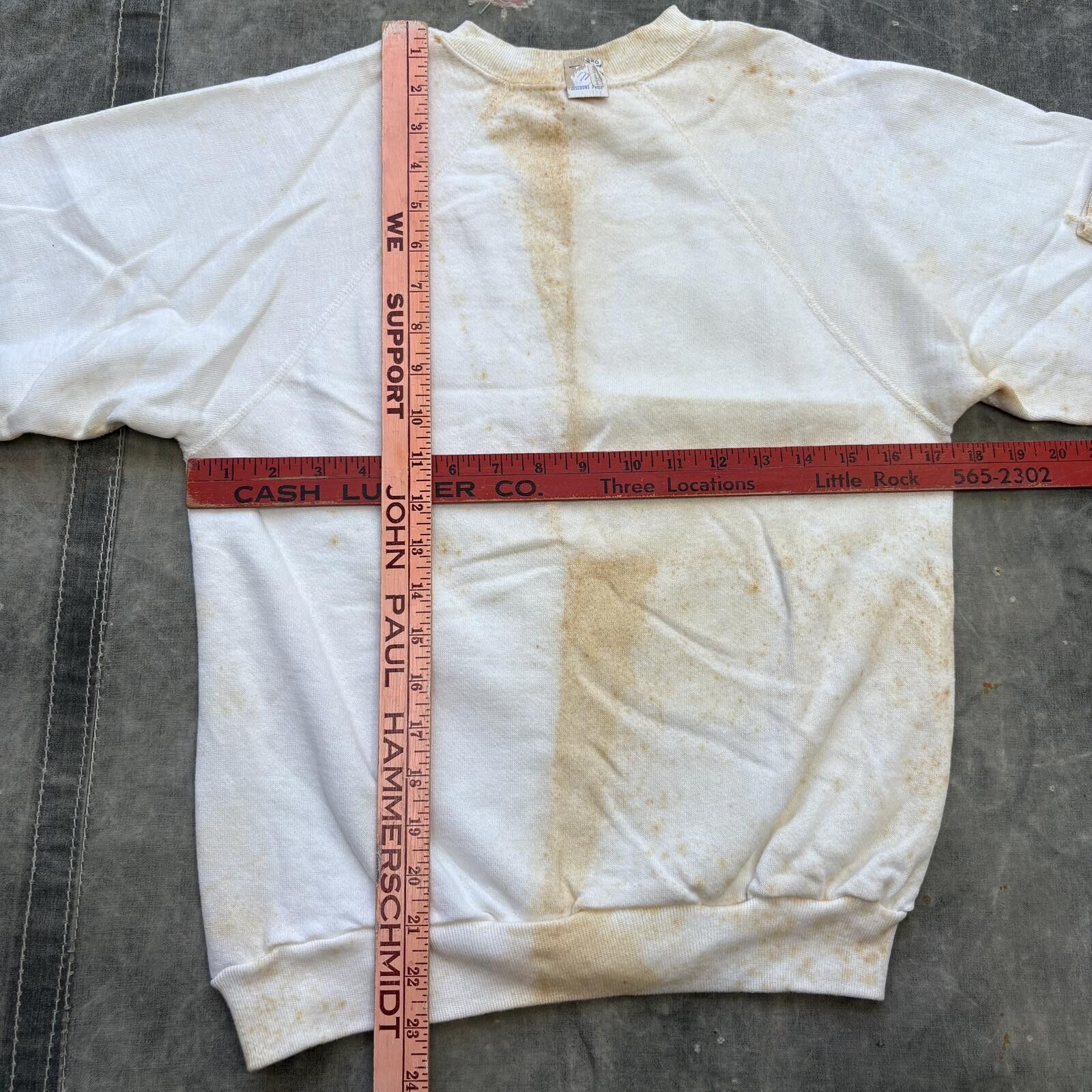 Vintage Vintage 60s 70s Deadstock Blank White Stained Sweatshirt Size US M / EU 48-50 / 2 - 4 Thumbnail