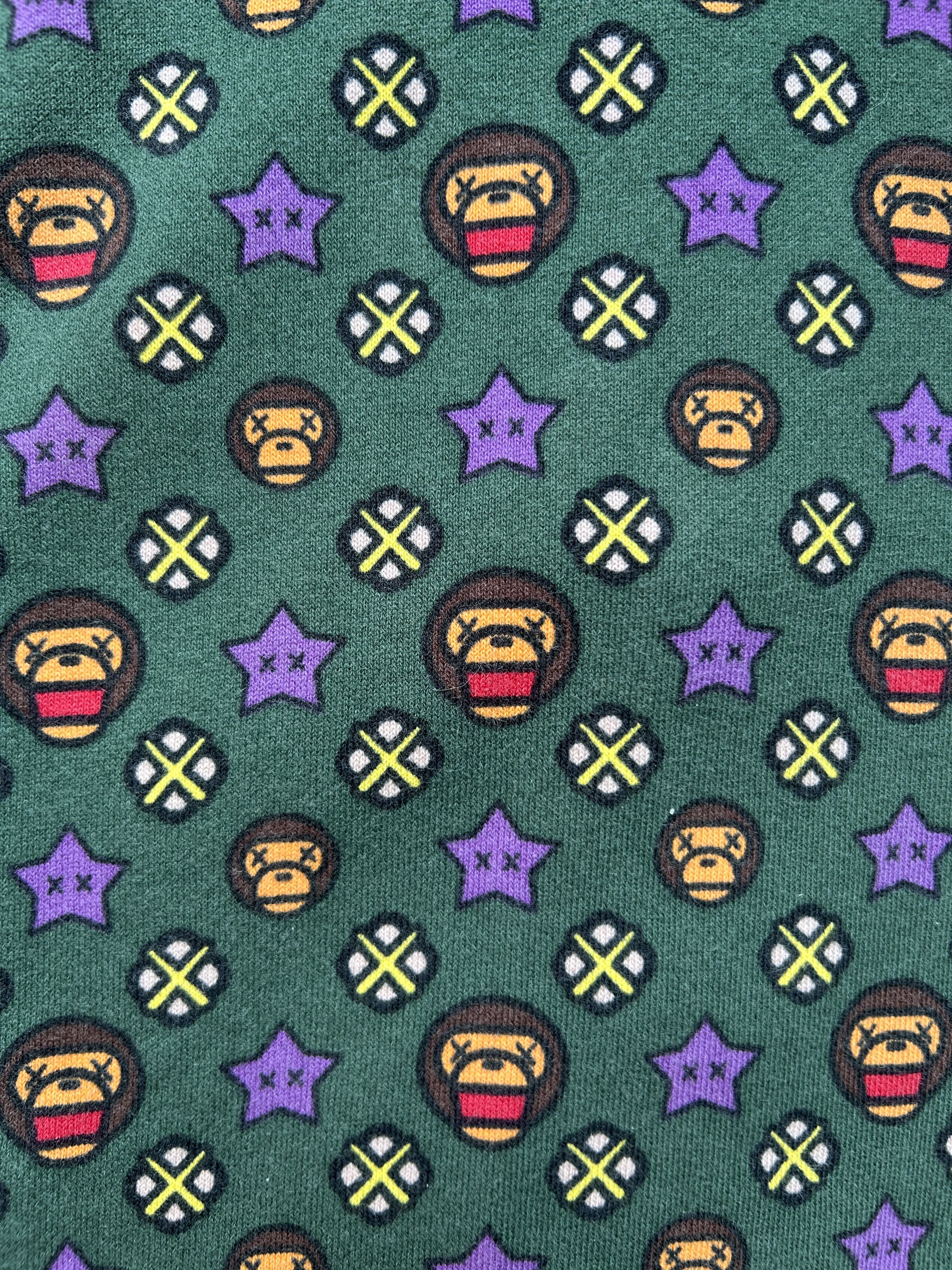 Bape 2005 Bape x Kaws Green Baby Milo Monogram Full Zip Hoodie Size US M / EU 48-50 / 2 - 8 Thumbnail